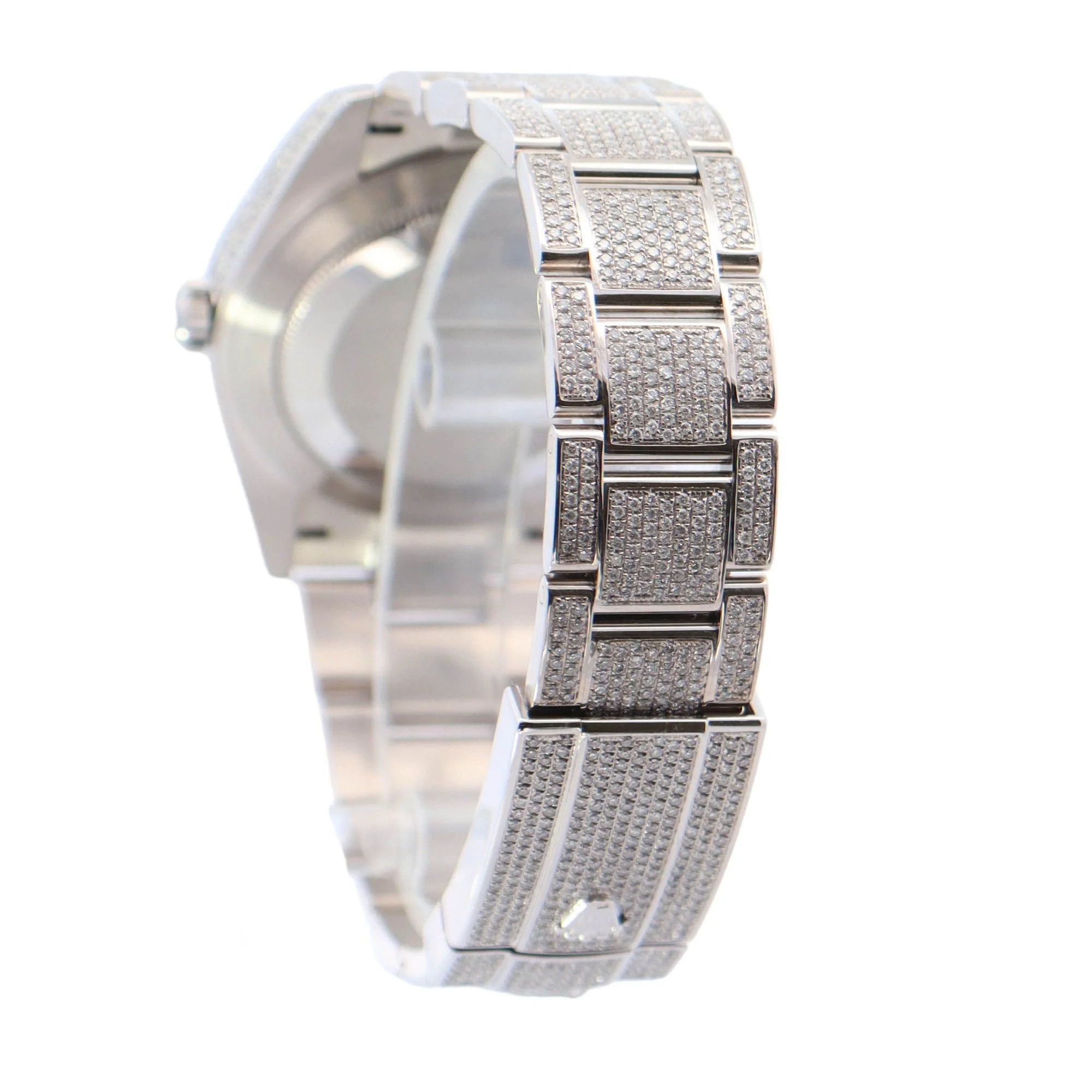 Rolex Datejust Stainless Steel 41mm Custom Diamond Pave Dial w/ Arabic Hour Marker Watch Reference #: 126300 - Image 3