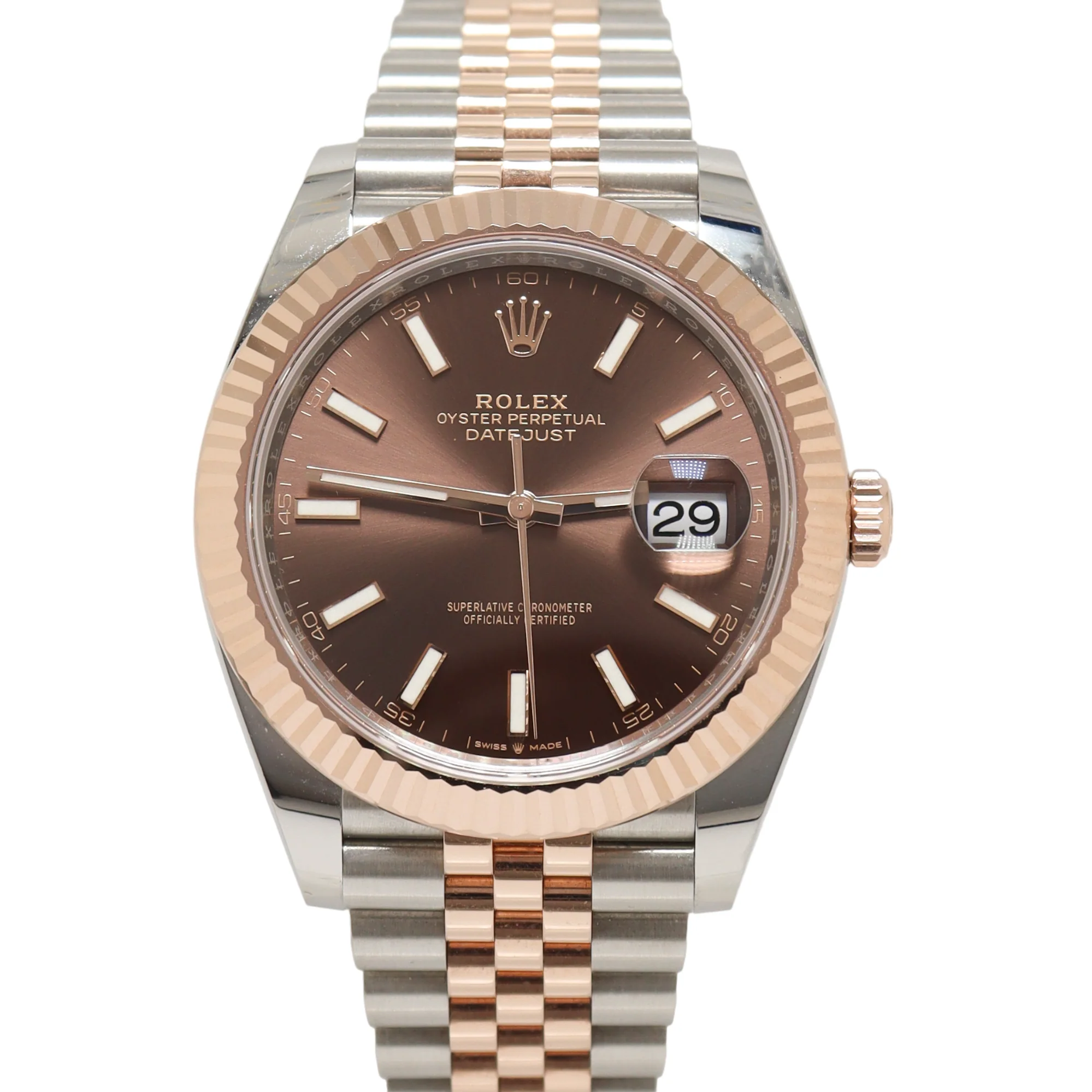 Rolex Datejust 41mm Chocolate Stick DIal Watch Ref# 126331