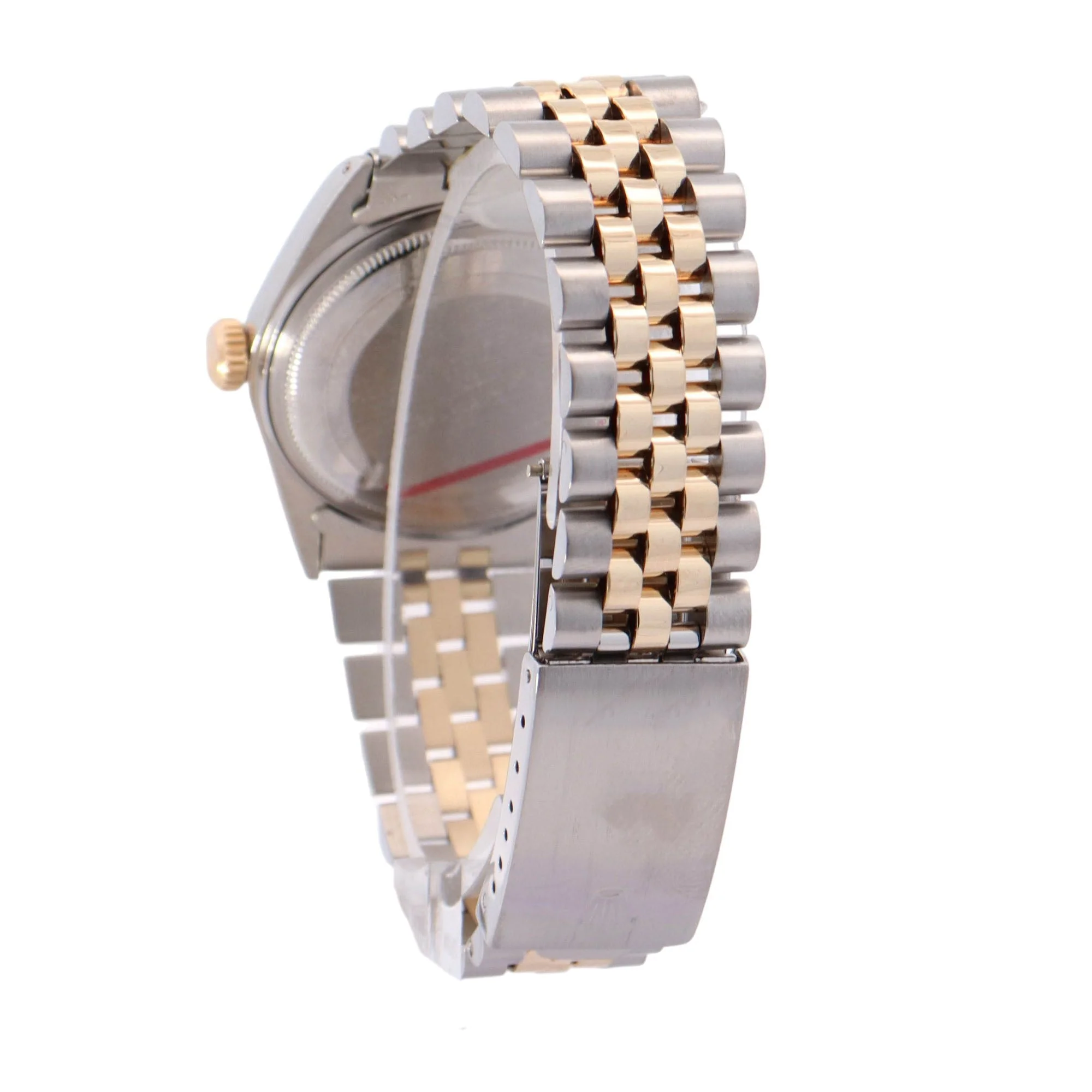 Rolex Datejust Two-Tone Stainless Steel & Yellow Gold 36mm Champagne Stick Dial Watch Ref# 1603 - Image 3