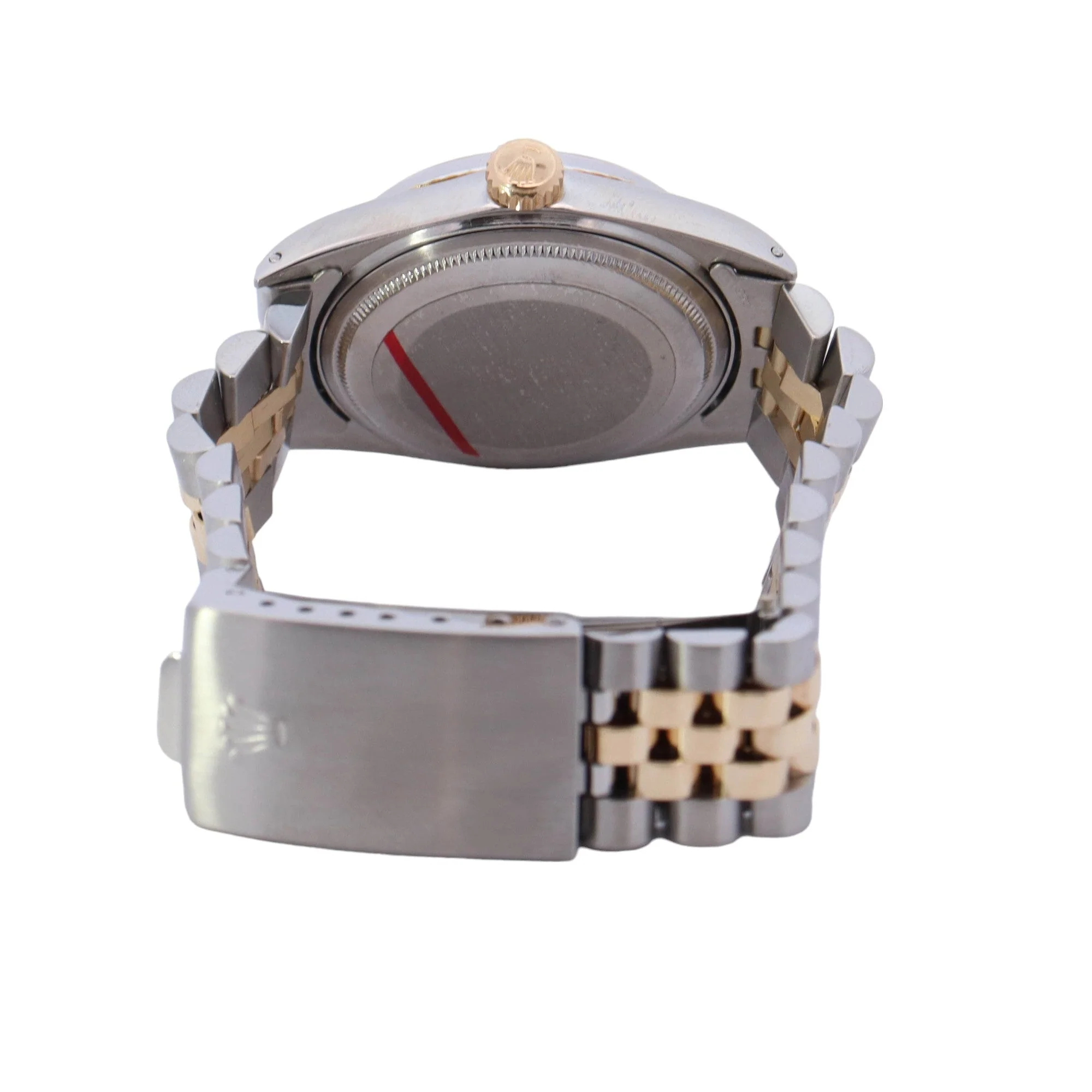 Rolex Datejust Two-Tone Stainless Steel & Yellow Gold 36mm Champagne Stick Dial Watch Ref# 1603 - Image 4