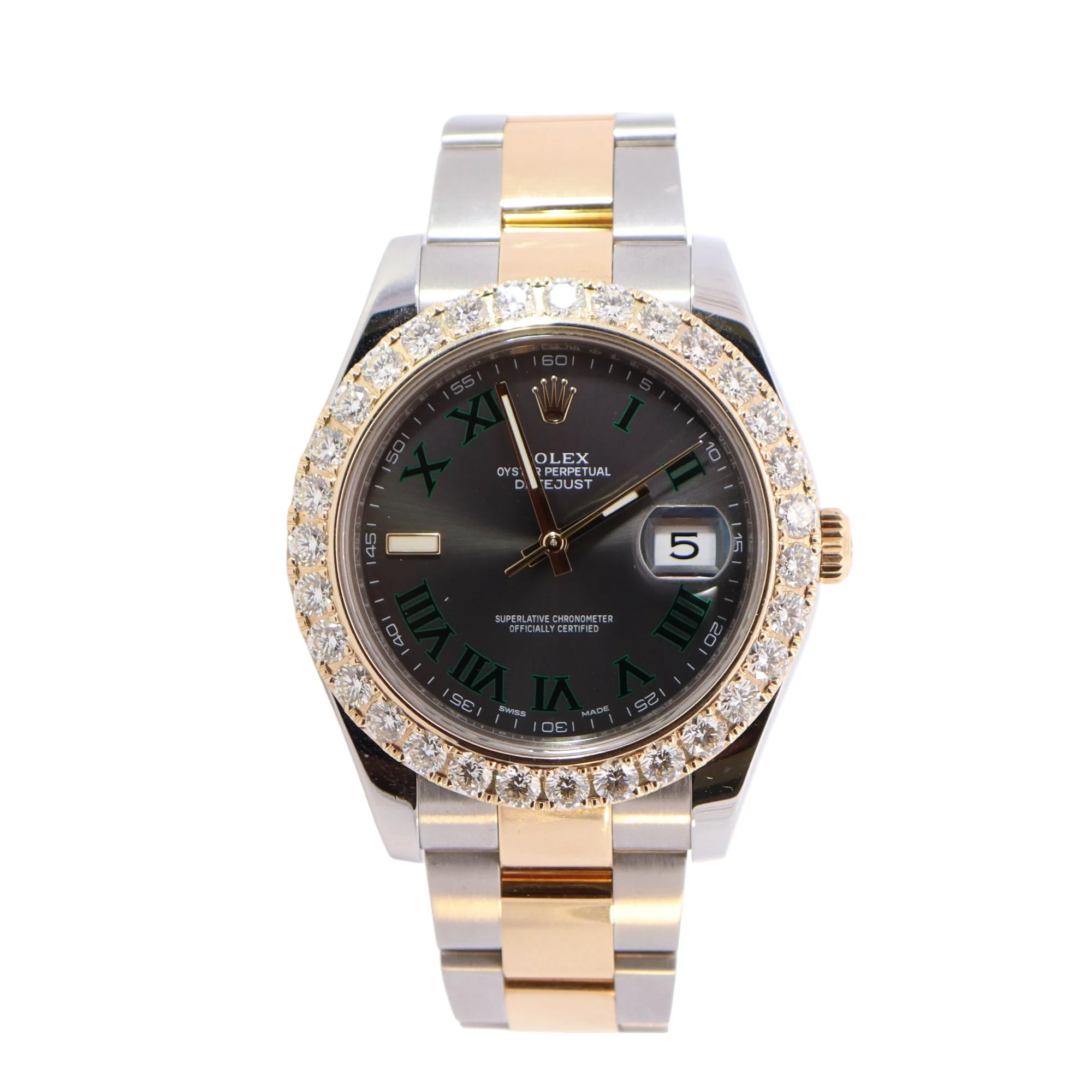 Rolex Datejust II Two-Tone Stainless Steel & Yellow Gold 41mm Wimbledon Roman Dial Watch Reference #: 116333