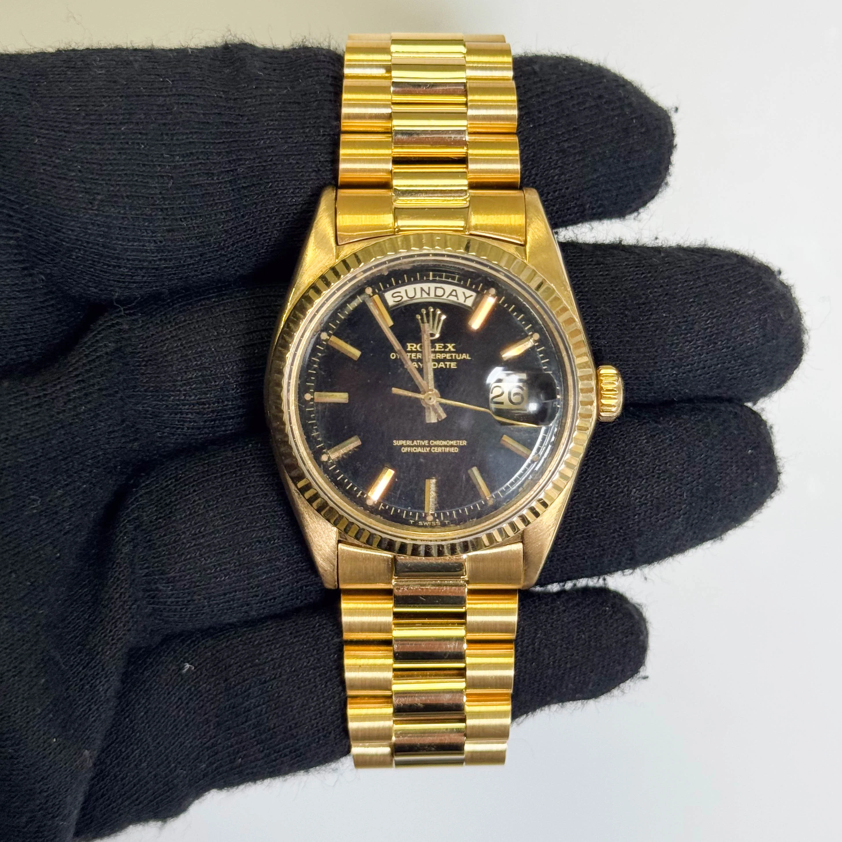 Rolex Day-Date 36mm Black Dial Watch Ref# 1803 - Image 2