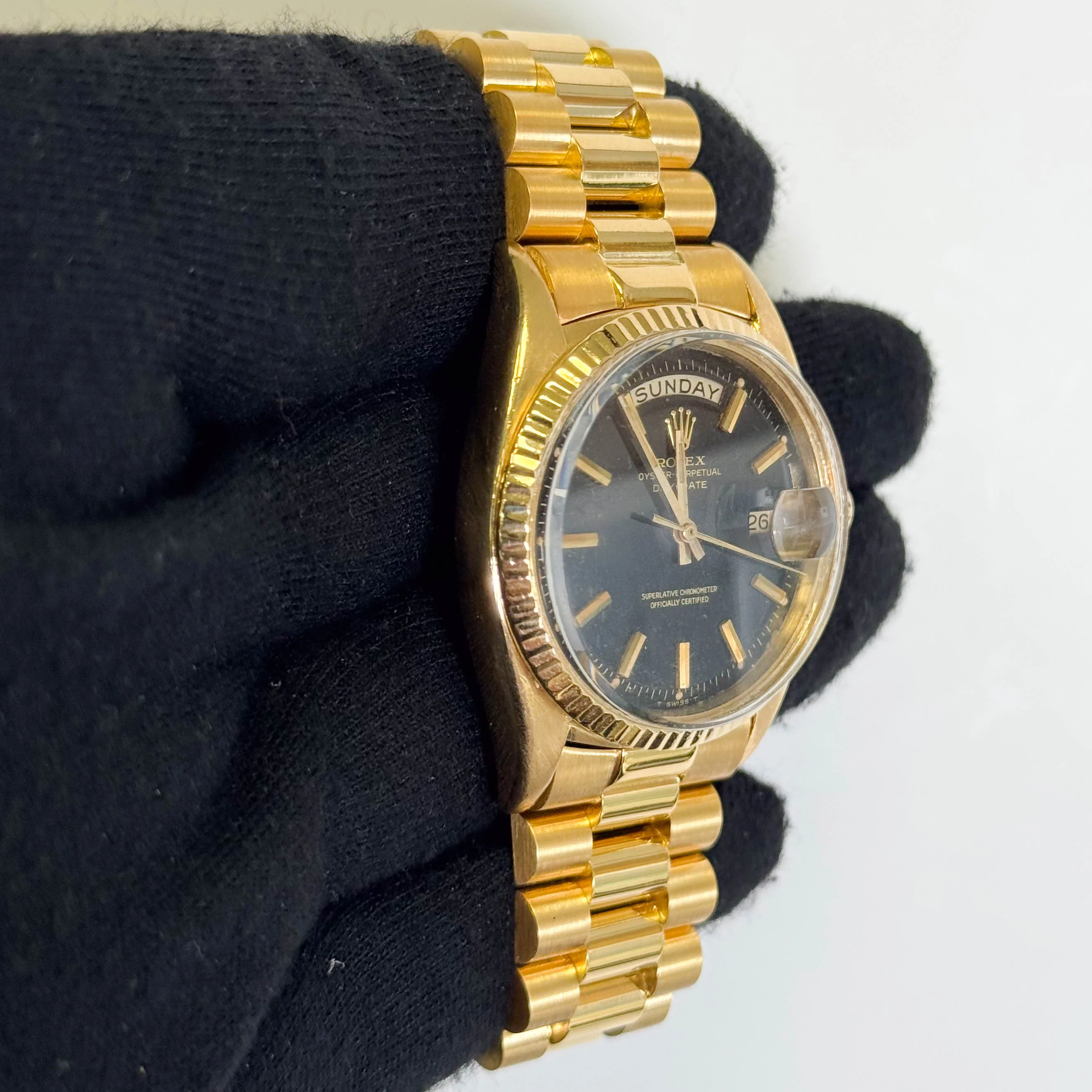 Rolex Day-Date 36mm Black Dial Watch Ref# 1803 - Image 3