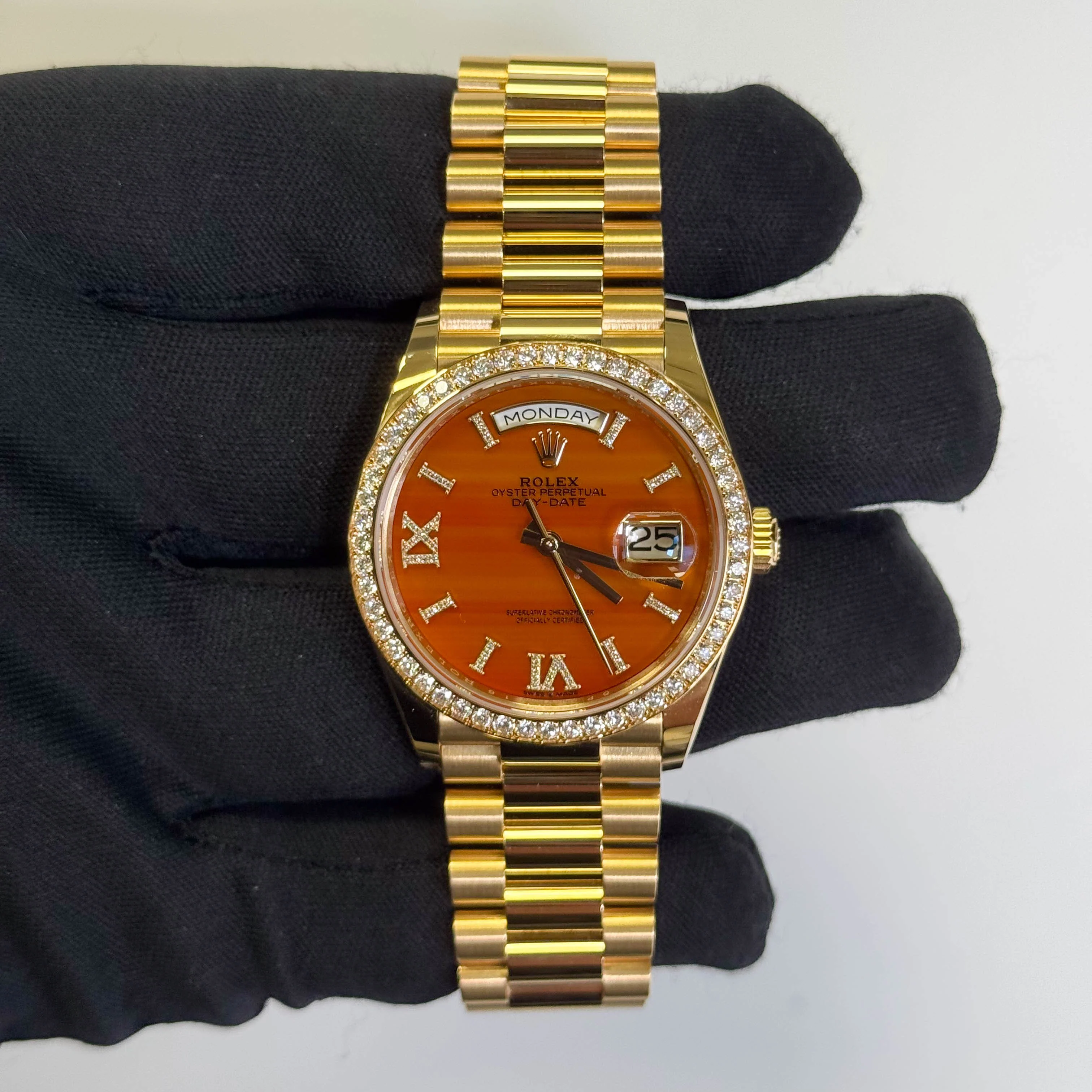 Rolex Day-Date 36mm Carnelian Dial Watch Ref# 128348RBR - Image 2