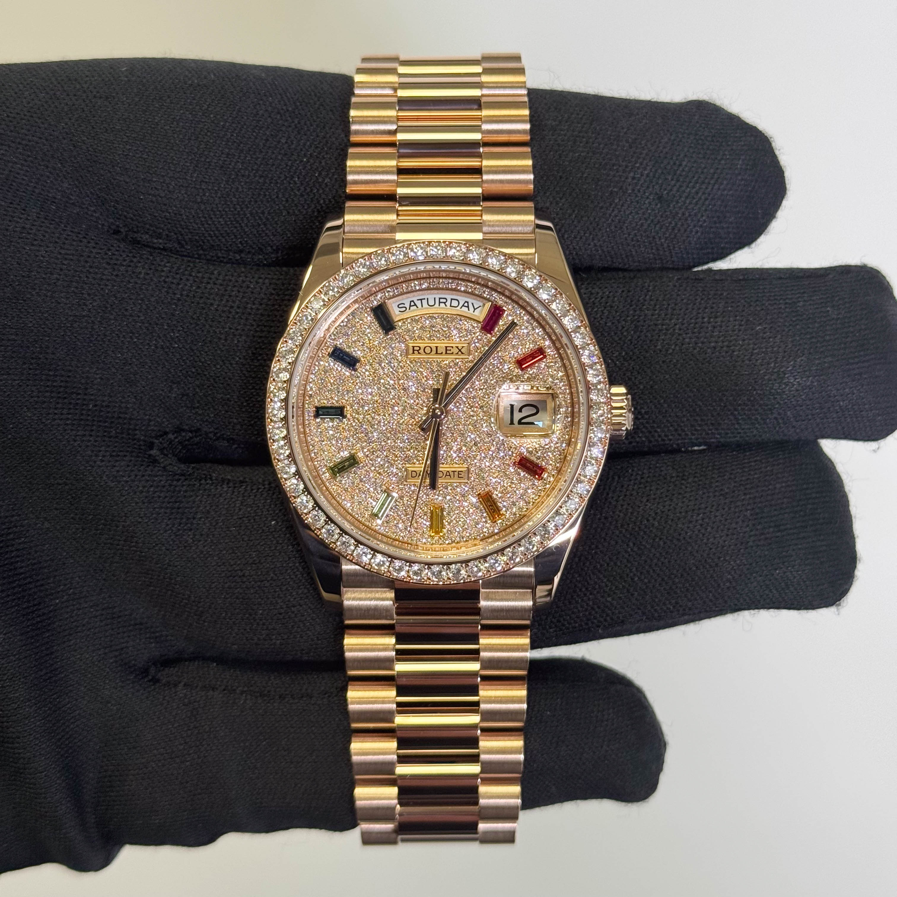 Rolex Day-Date 36mm Iced Out Dial Watch Ref# 128348RBR - Image 2