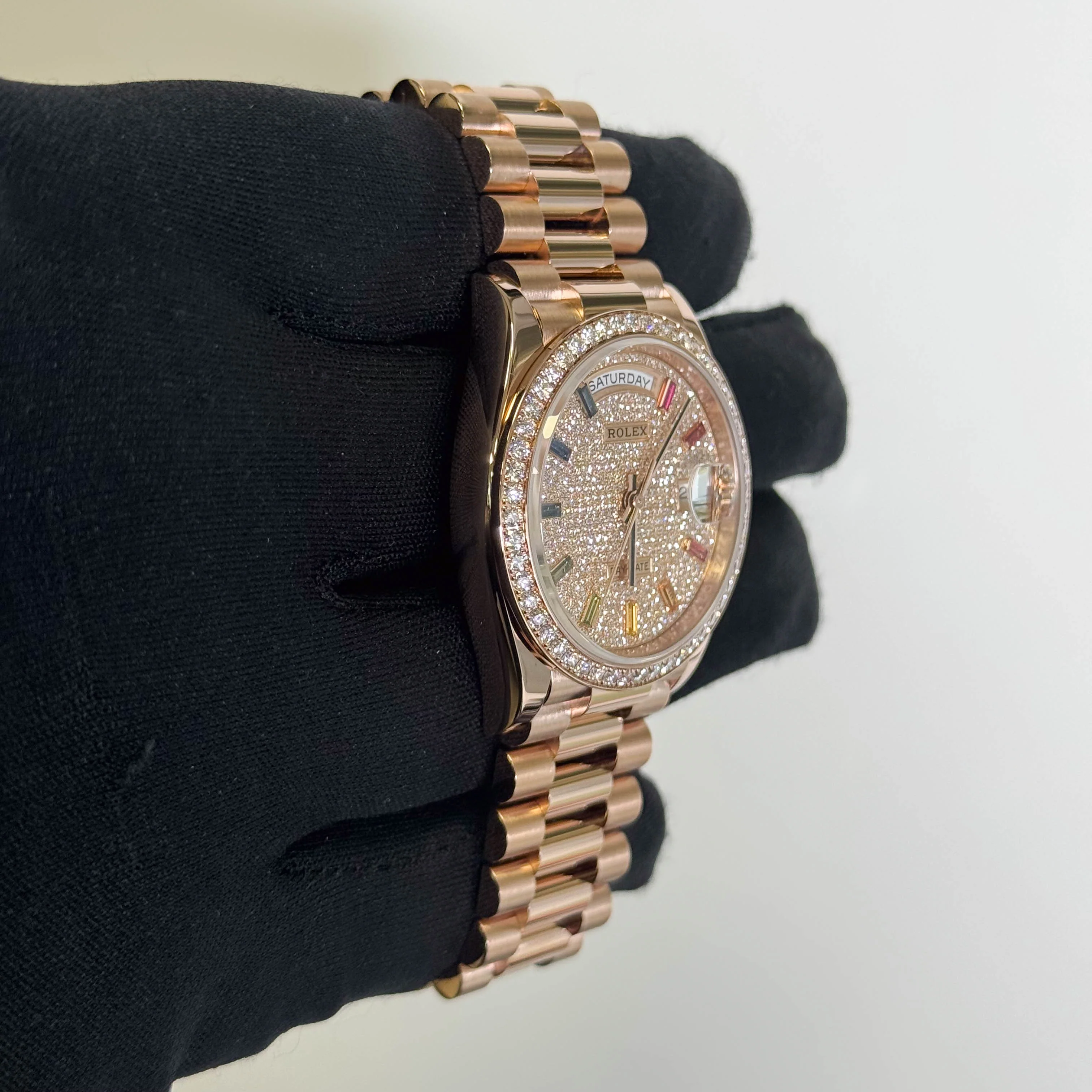 Rolex Day-Date 36mm Iced Out Dial Watch Ref# 128348RBR - Image 3