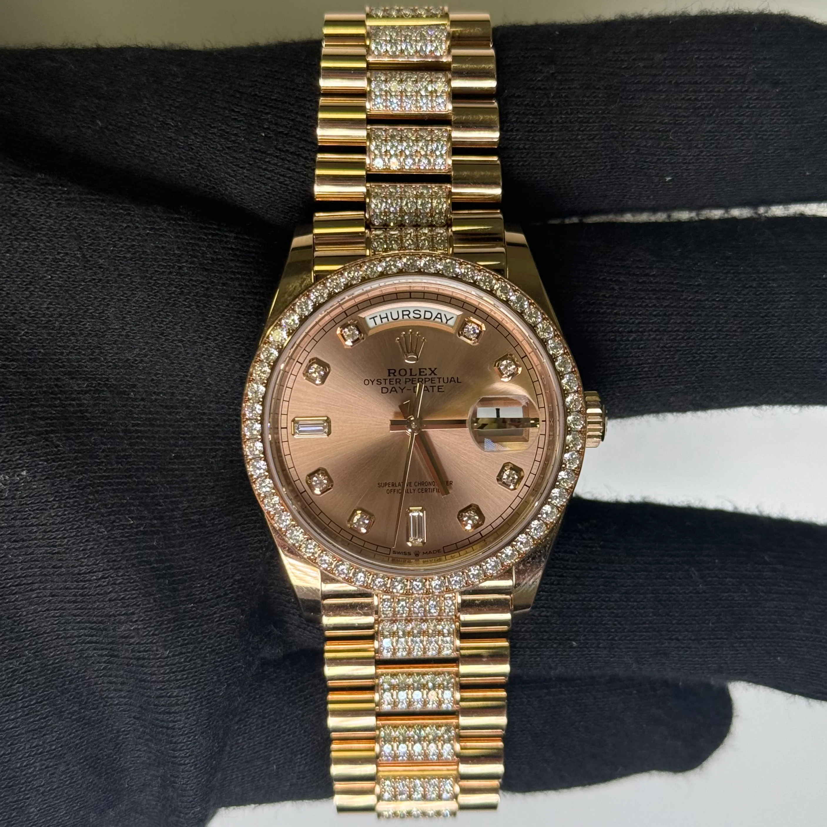 Rolex Day-Date 36mm Everose Dial Watch Ref# 128345RBR - Image 3