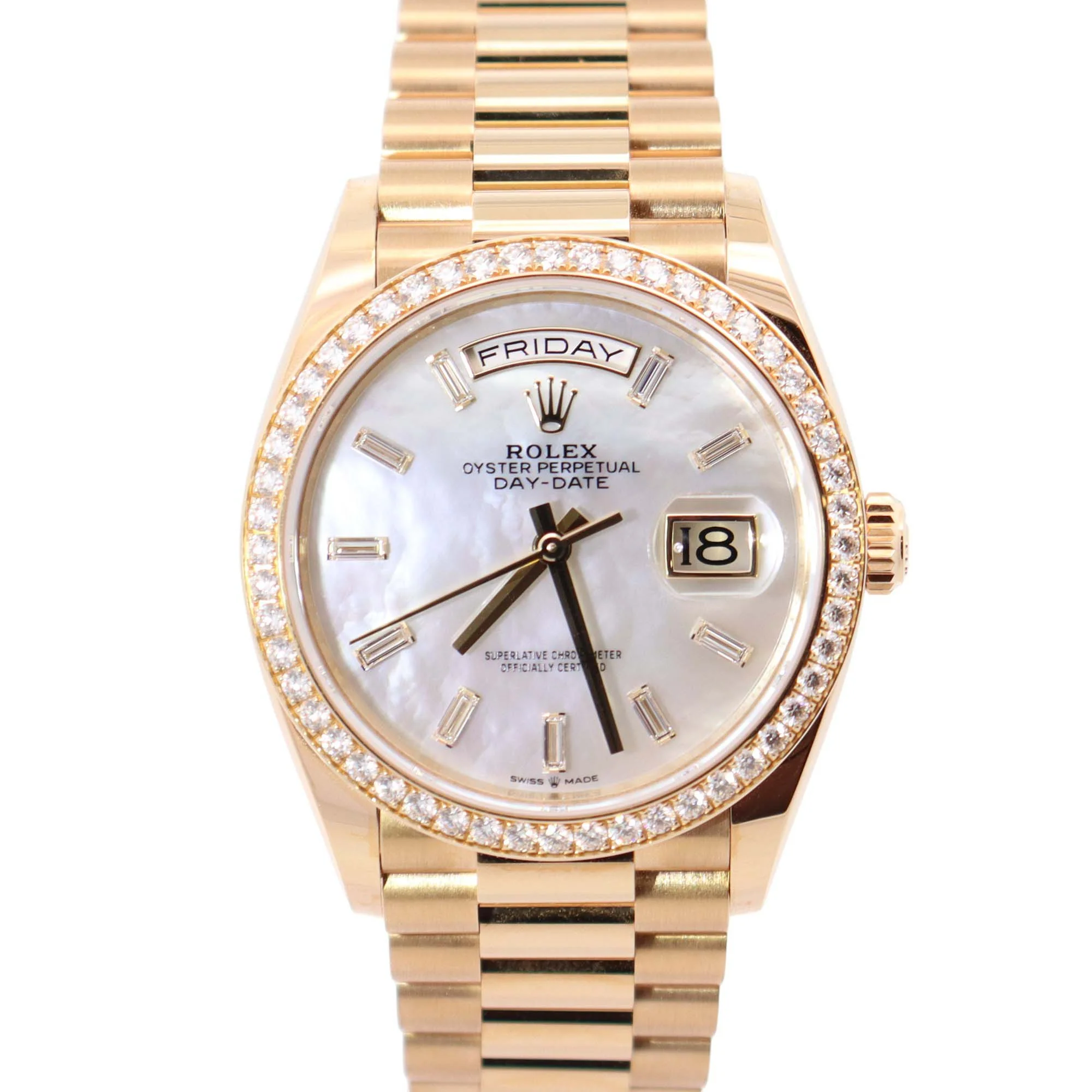 Rolex Day-Date 36mm MOP Dial Watch Ref# 128348RBR