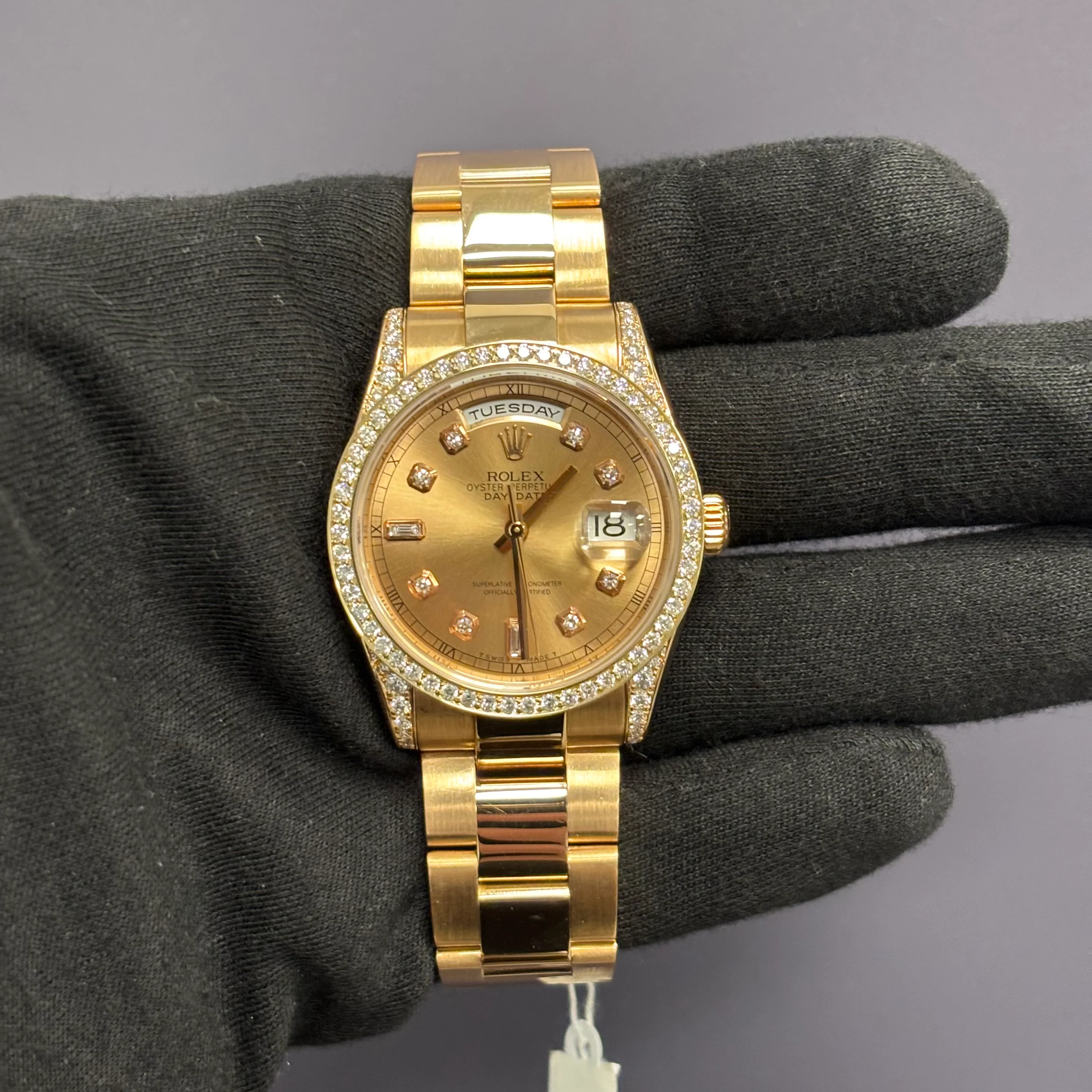 Rolex Day-Date 36mm Sundust Dial Watch Ref# 118205 - Image 2
