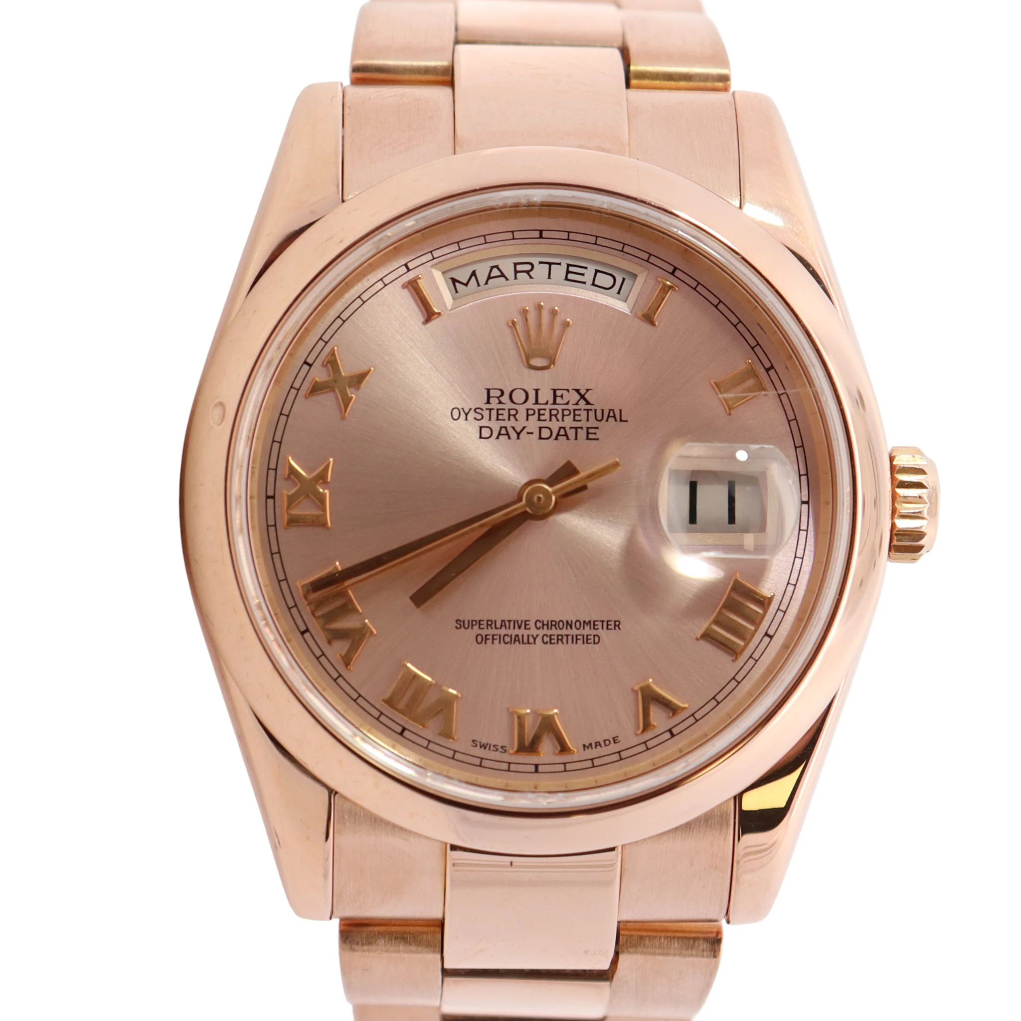 Rolex Day-Date 36mm Sunkiss Dial Watch Ref# 118205