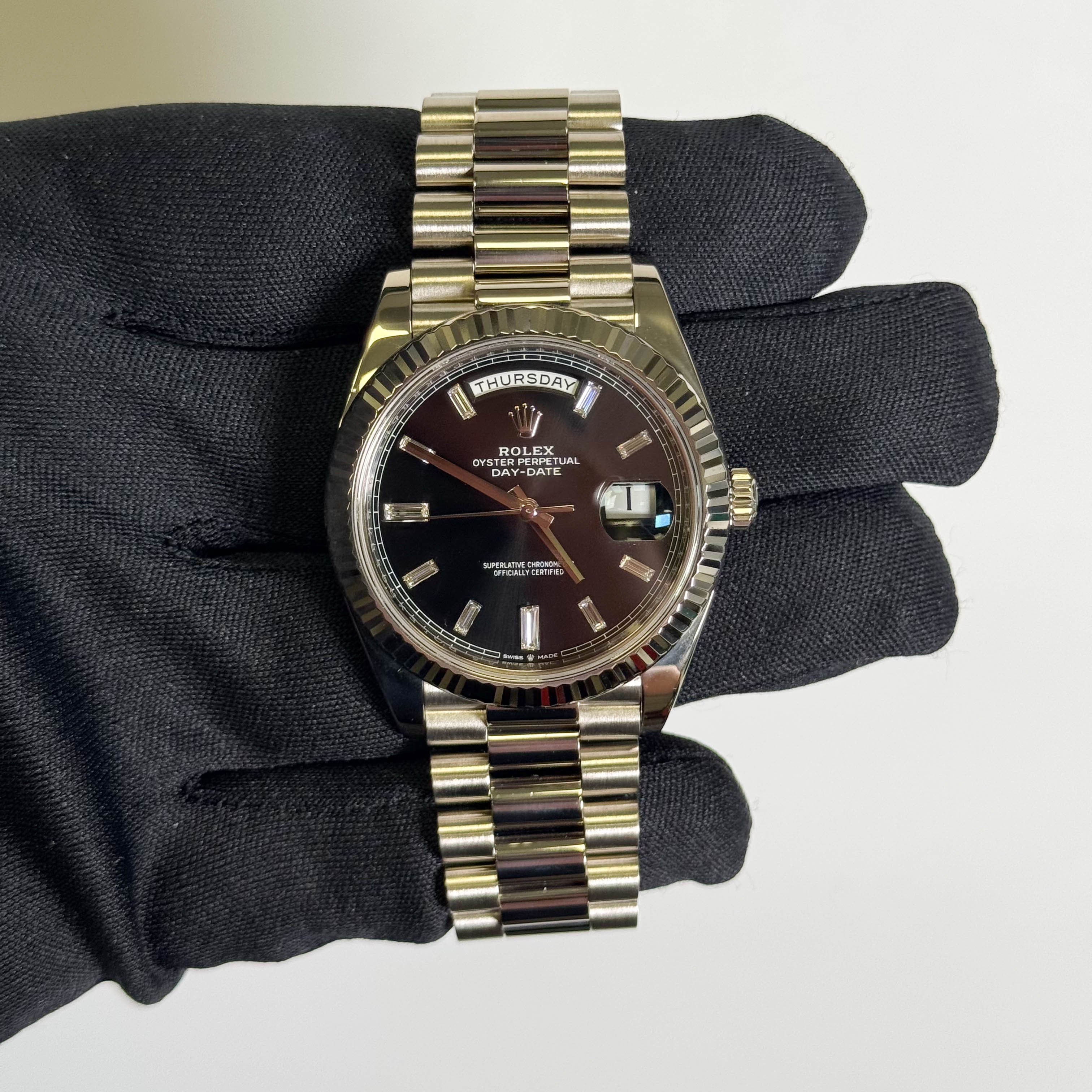 Rolex Day-Date 40mm Black Dial Watch Ref# 228239 - Image 2