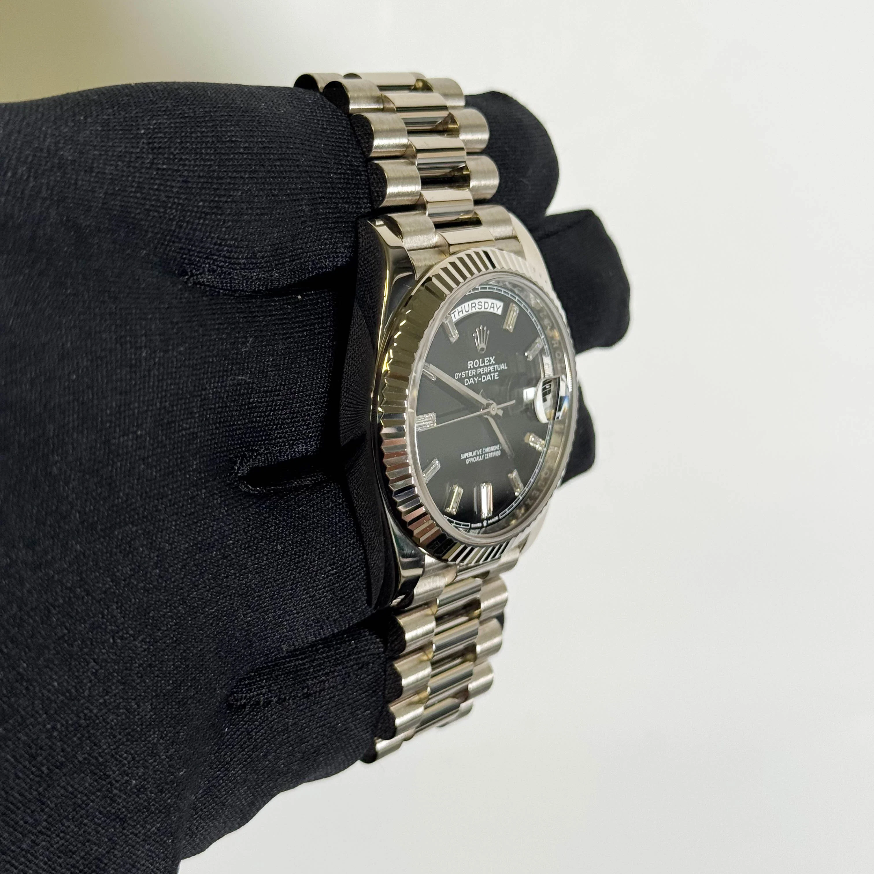 Rolex Day-Date 40mm Black Dial Watch Ref# 228239 - Image 3