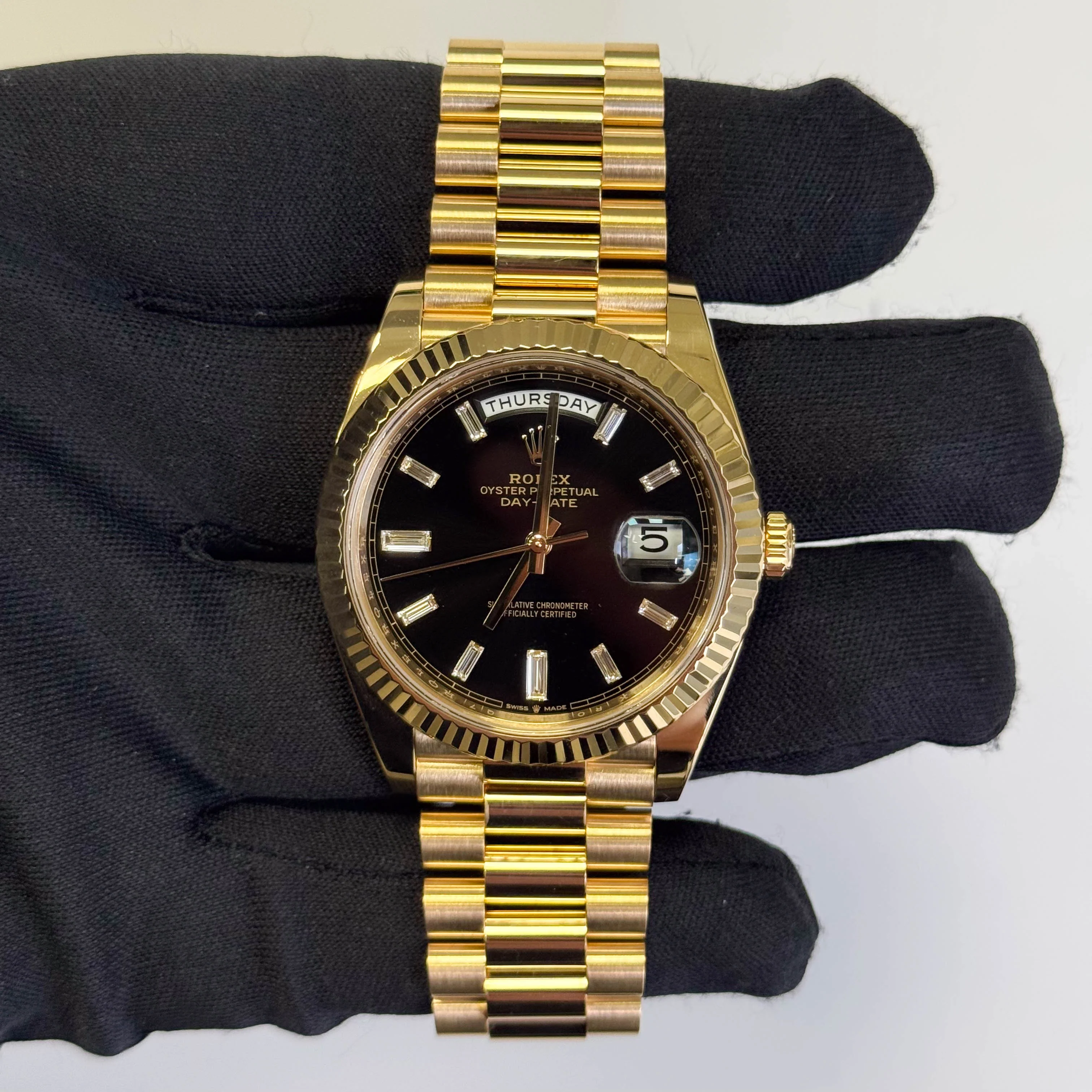 Rolex Day-Date 40mm Black Dial Watch Ref# 228238 - Image 2