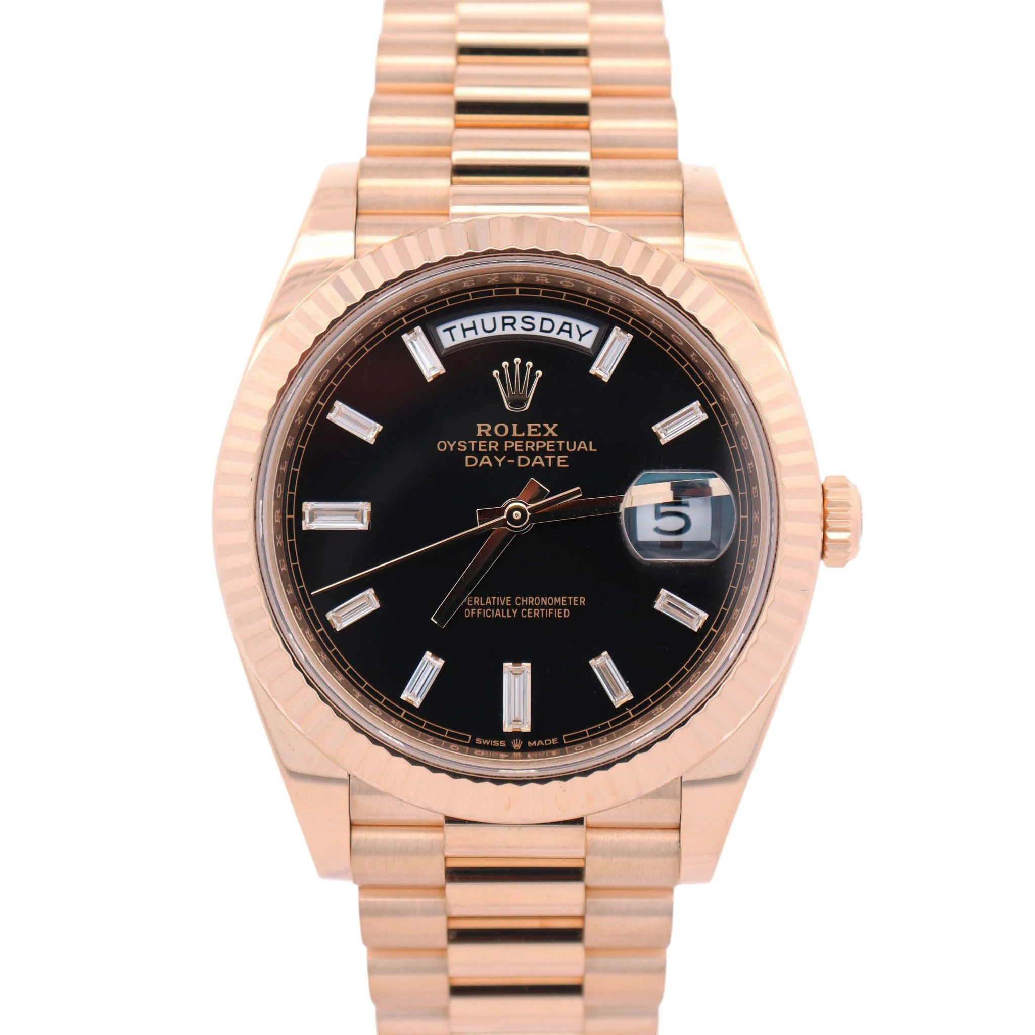 Rolex Day-Date 40mm Black Dial Watch Ref# 228238