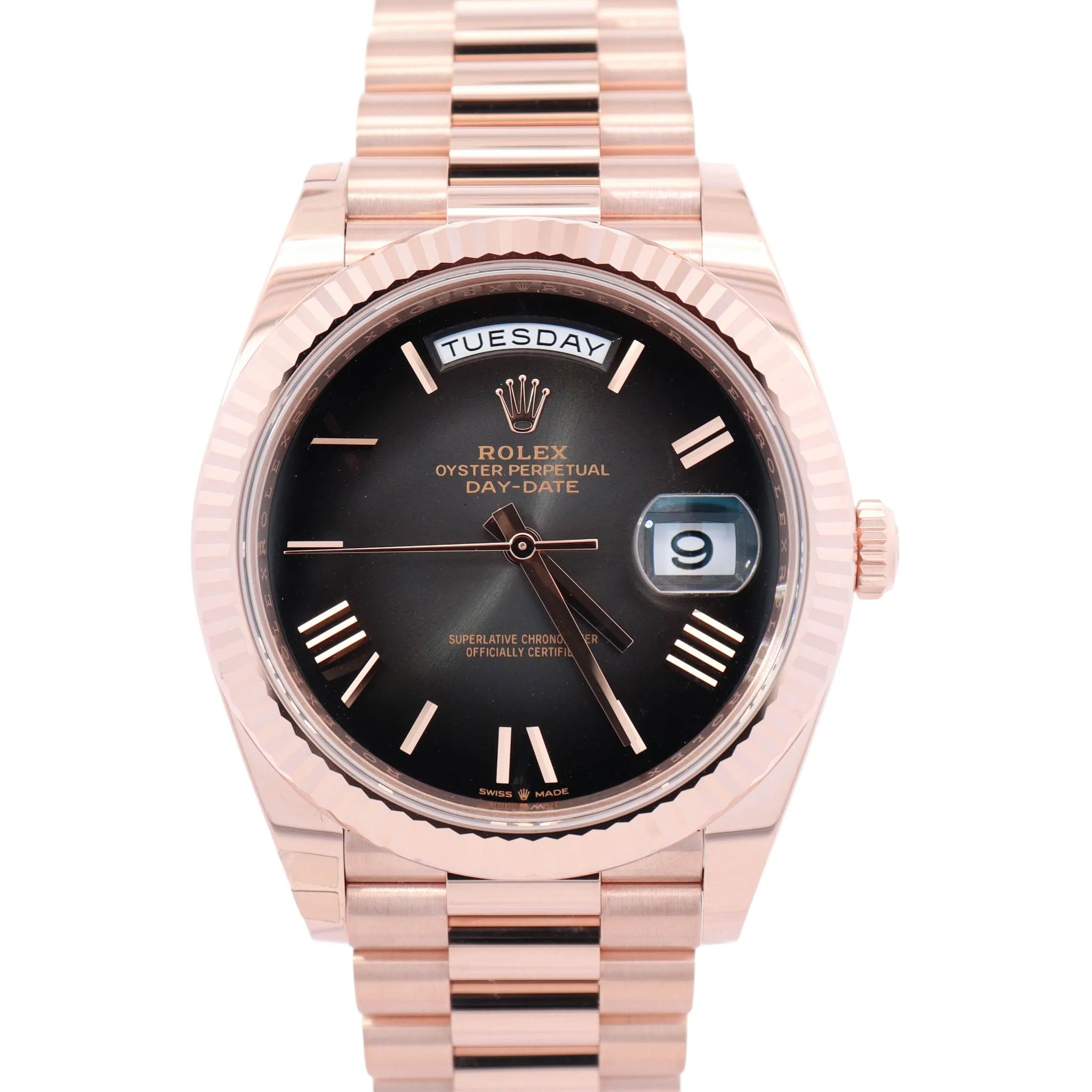 Rolex Day-Date 40mm Black Ombre Dial Watch Ref# 228235