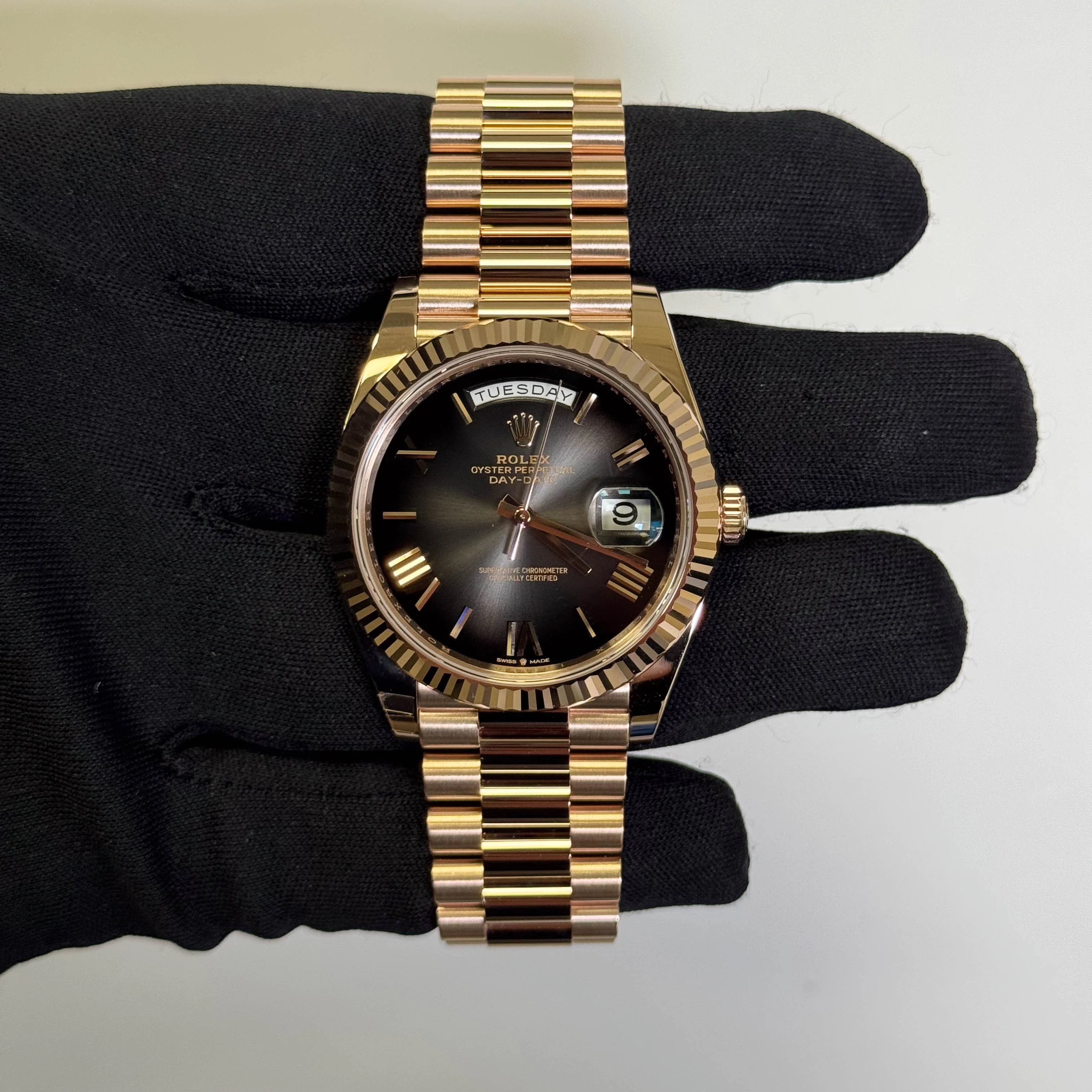 Rolex Day-Date 40mm Black Ombre Dial Watch Ref# 228235 - Image 2