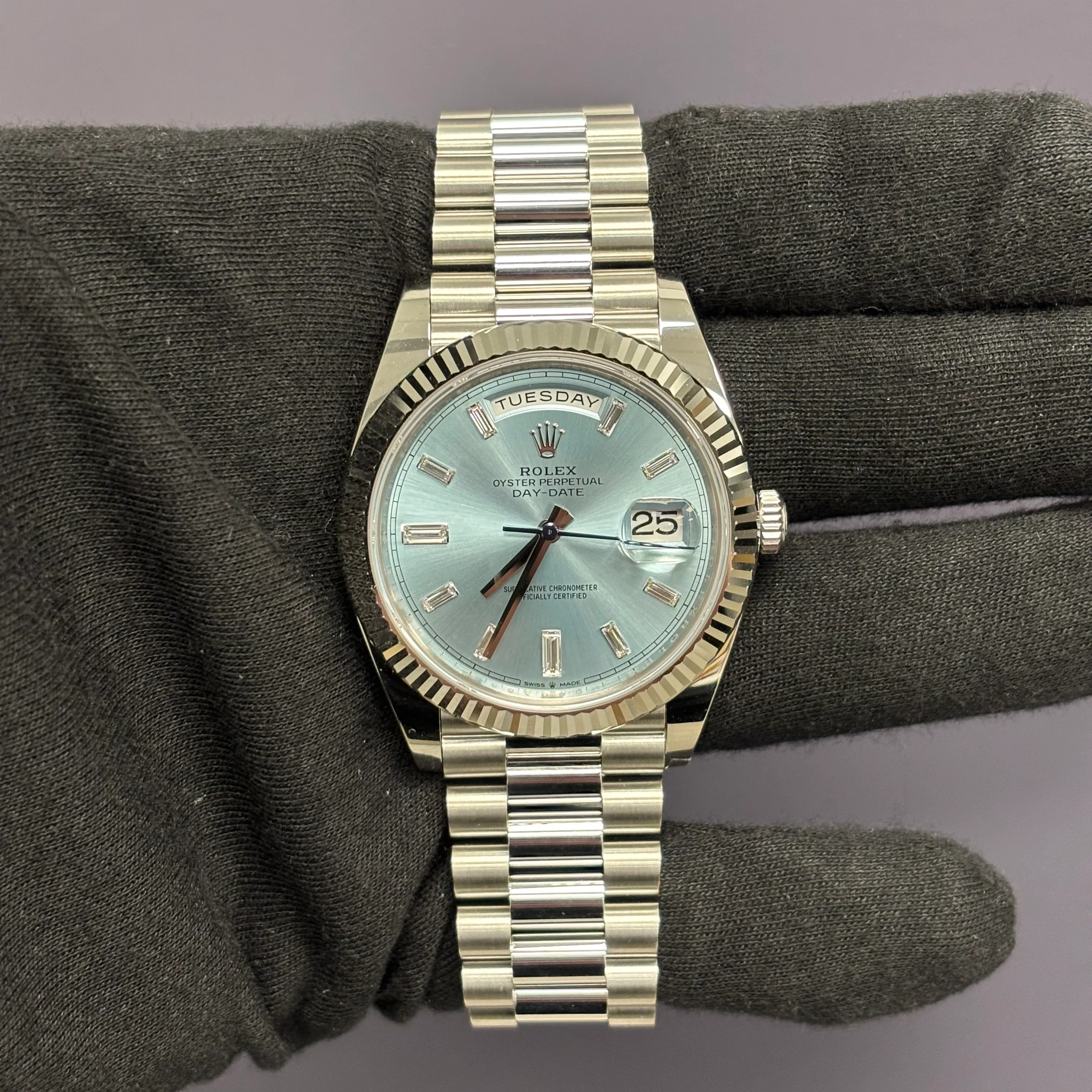 Rolex Day-Date 40mm Blue Dial Watch Ref# 228236 - Image 2