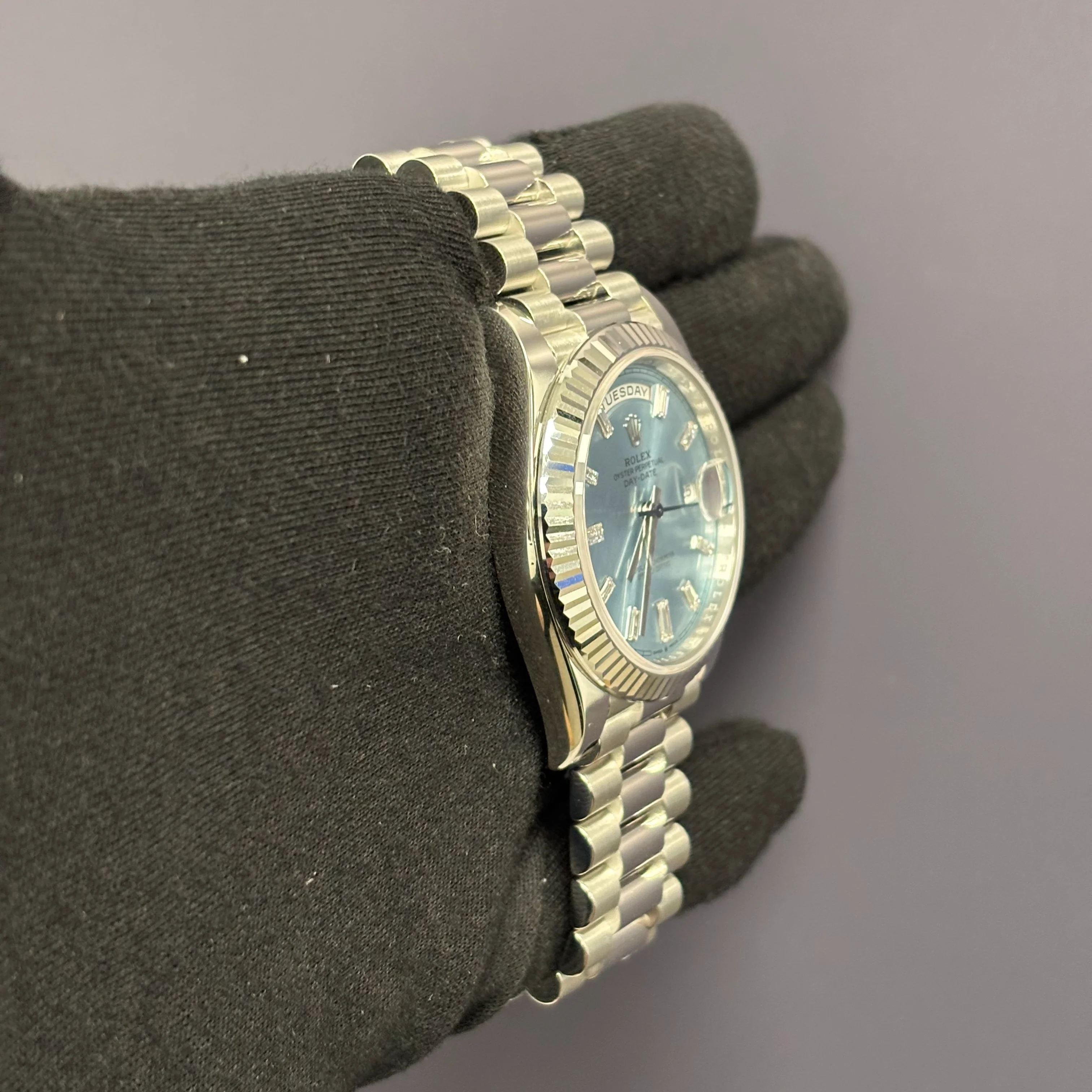 Rolex Day-Date 40mm Blue Dial Watch Ref# 228236 - Image 3