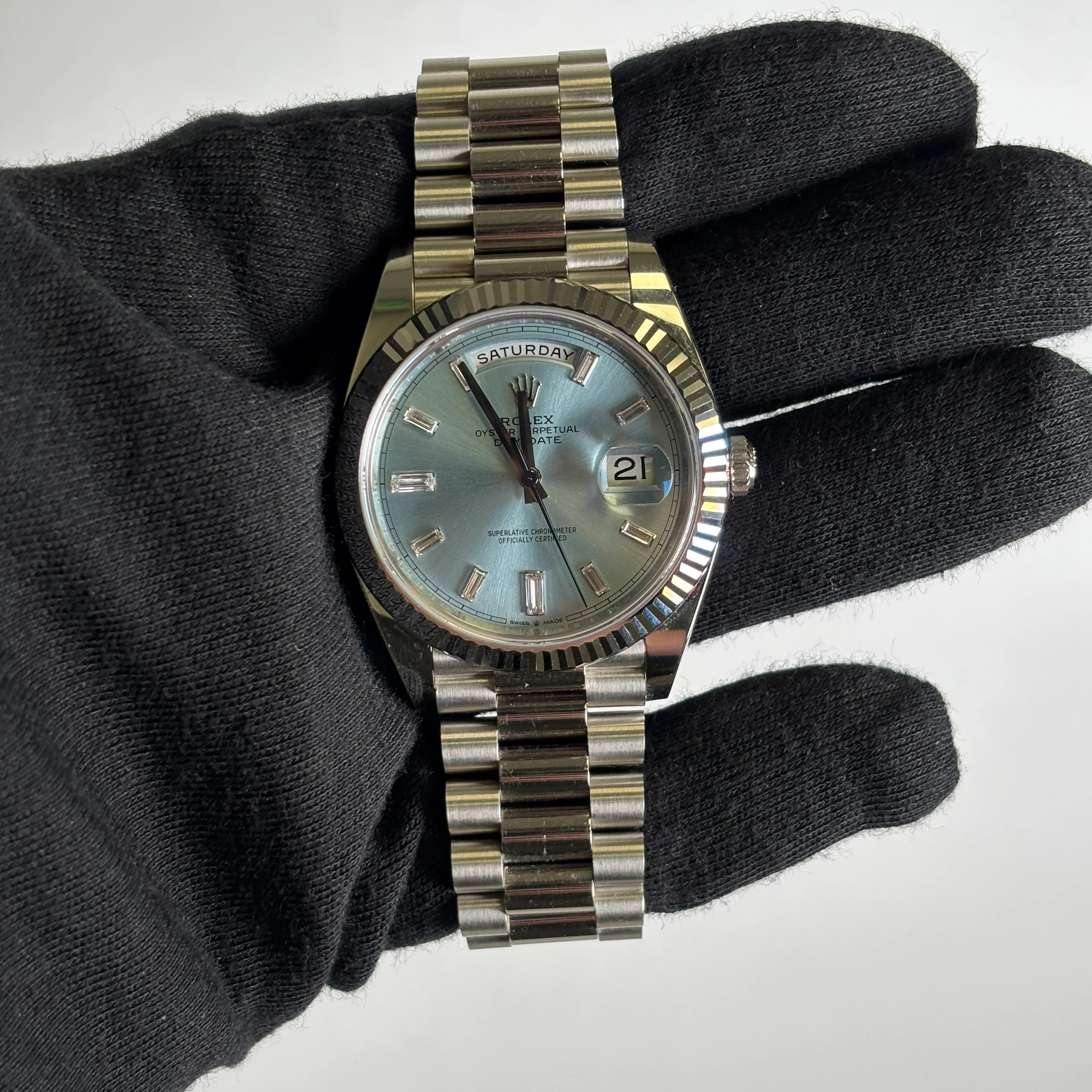 Rolex Day-Date 40mm Blue Dial Watch Ref# 228236 - Image 2