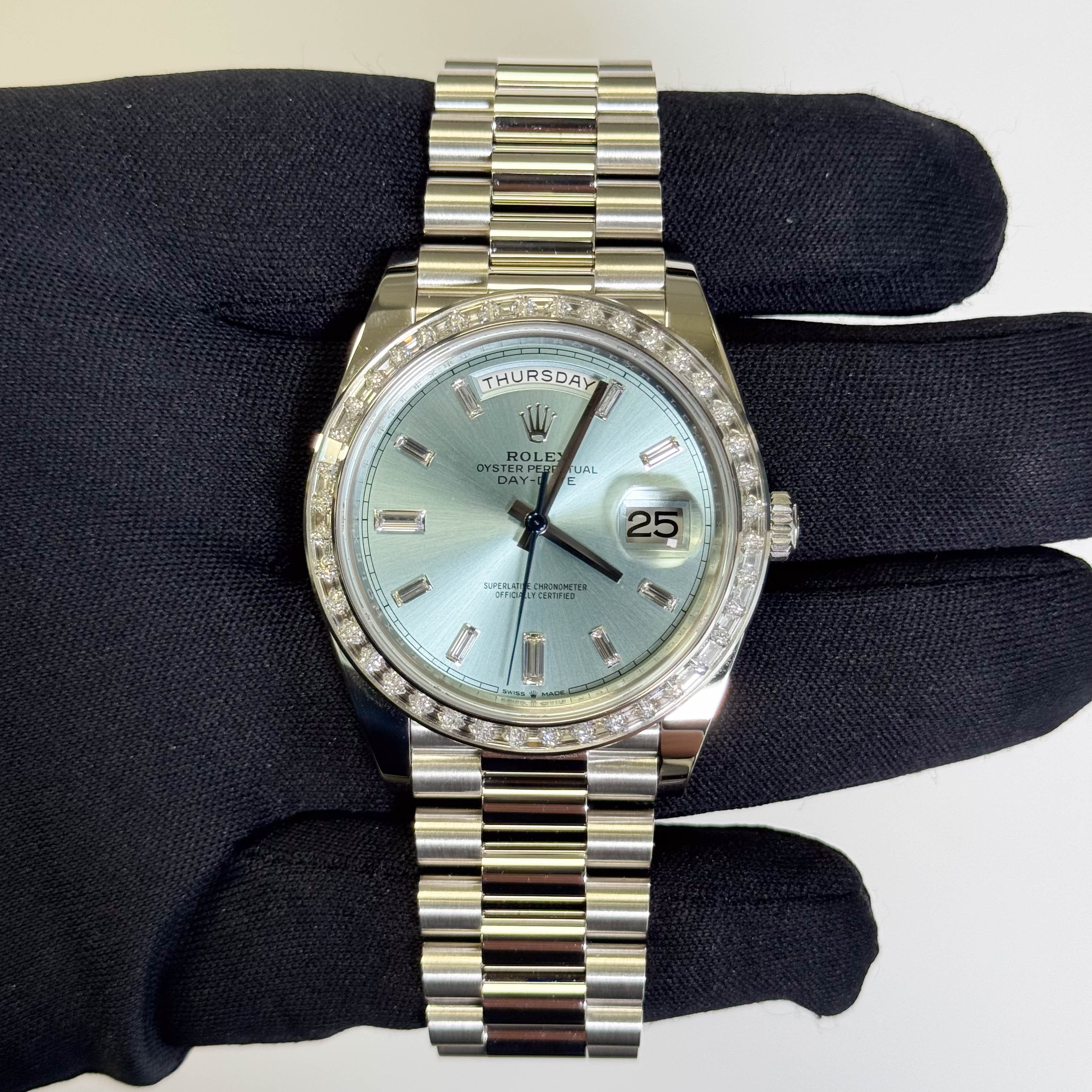 Rolex Day-Date 40mm Ice Blue Dial Watch Ref# 228396TBR - Image 2