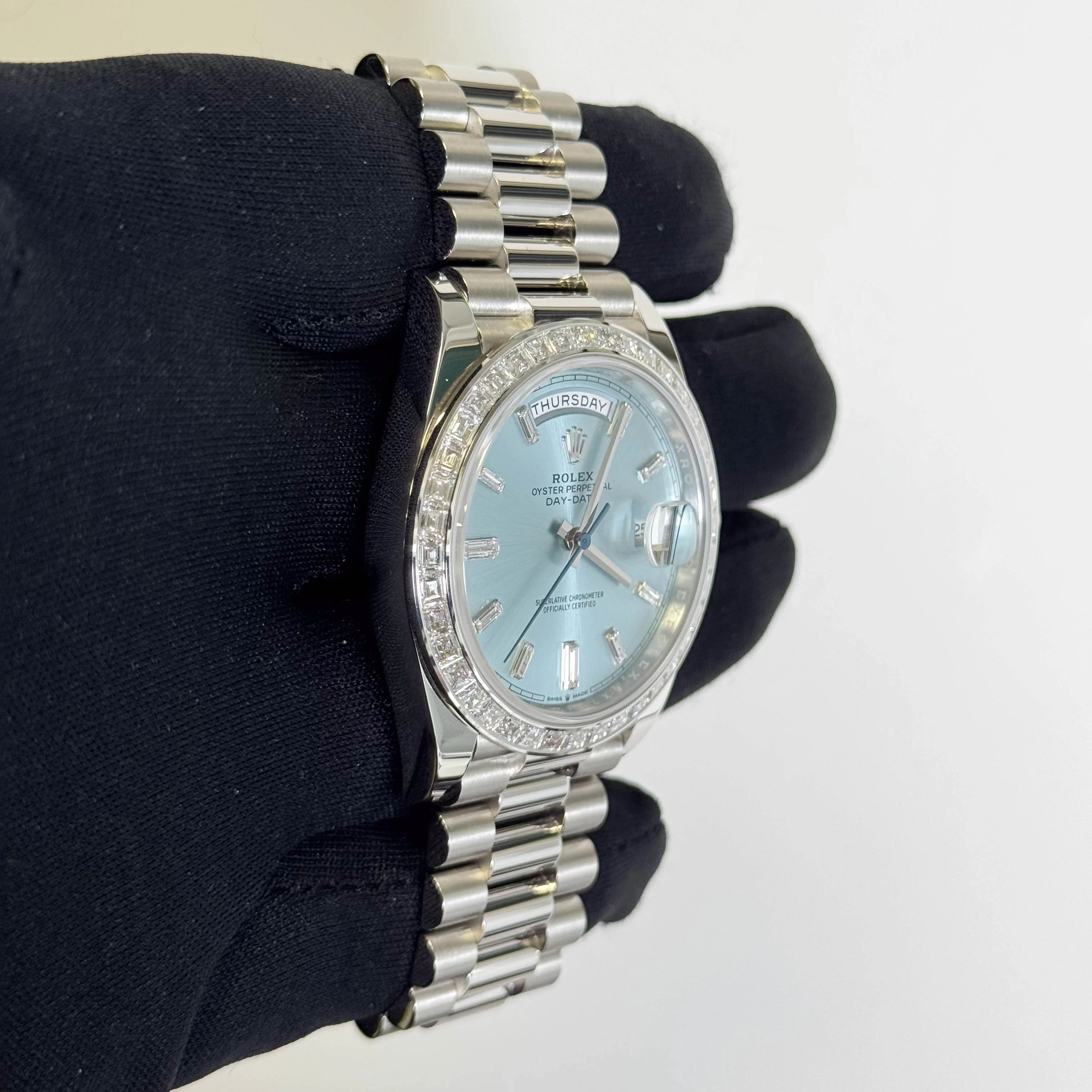 Rolex Day-Date 40mm Ice Blue Dial Watch Ref# 228396TBR - Image 3
