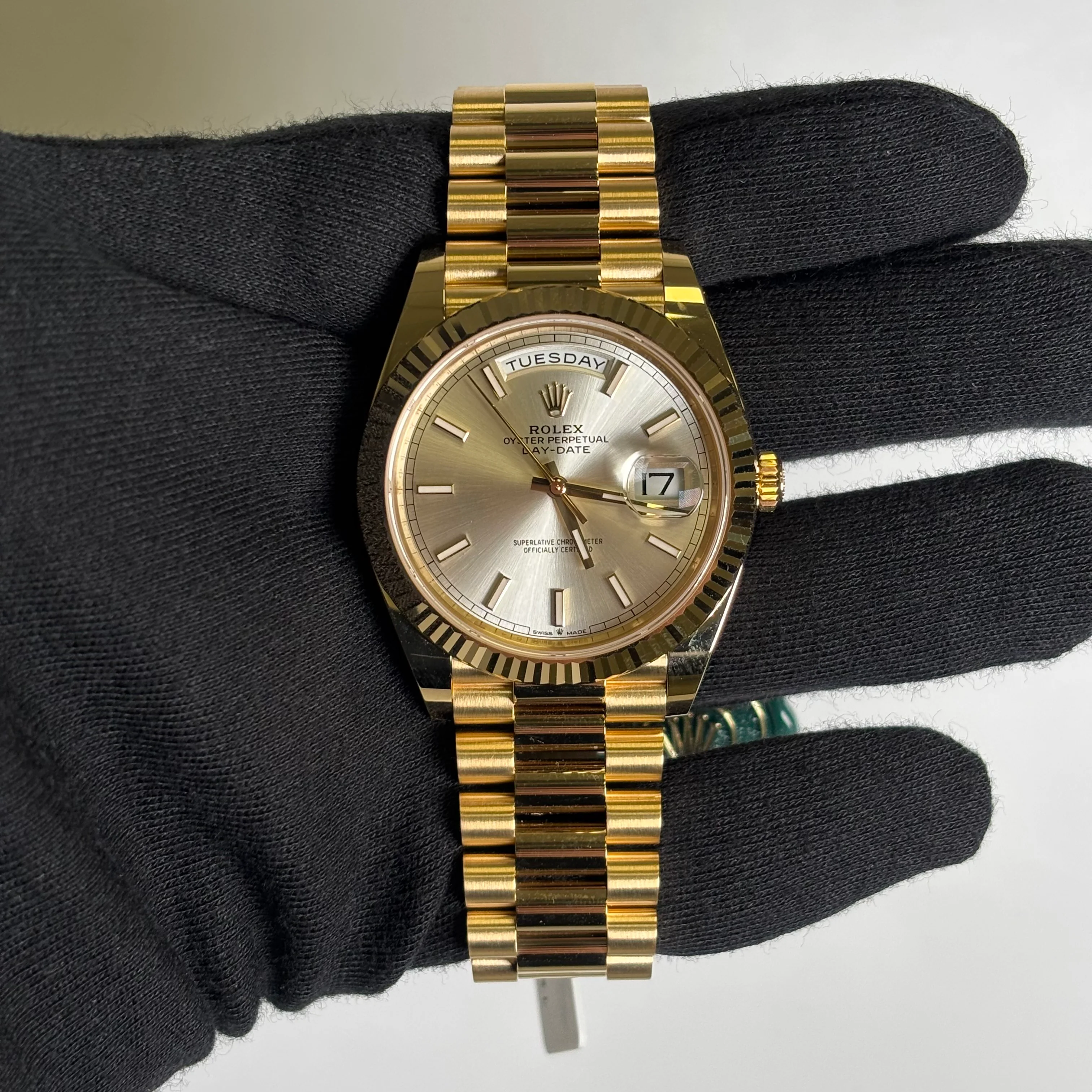 Rolex Day-Date 40mm Silver Dial Watch Ref# 228238 - Image 2