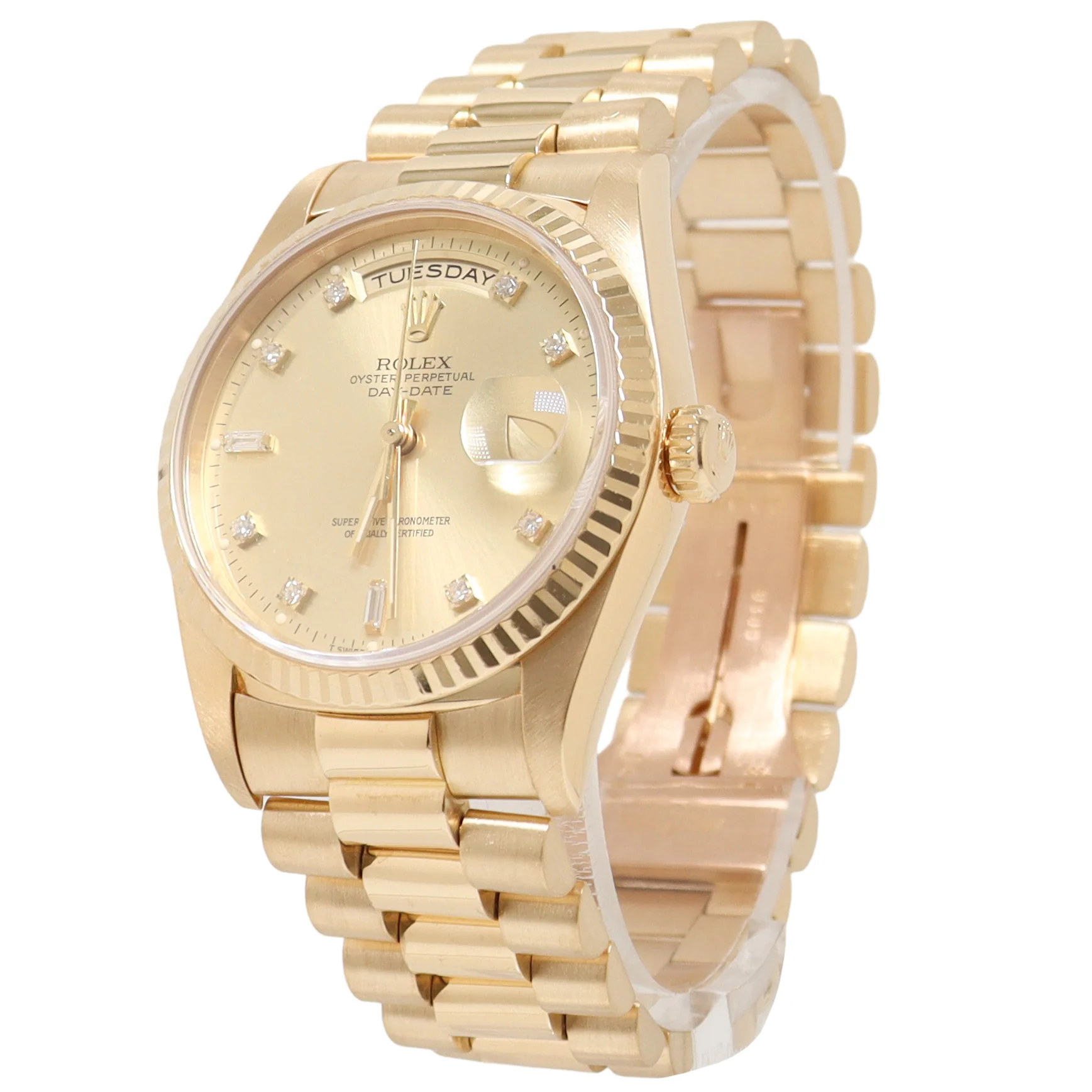 Rolex Day-Date Yellow Gold 36mm Champagne Diamond Dial Watch Reference #: 18238 - Image 2