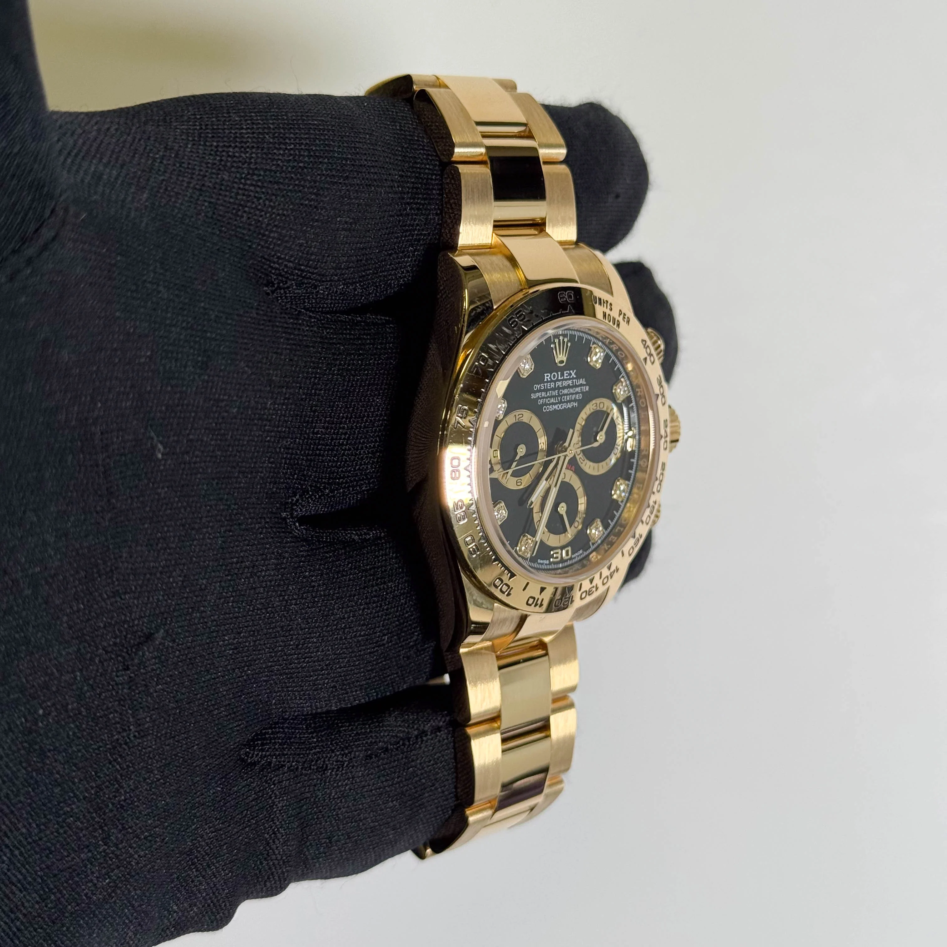 Rolex Daytona 40mm Black Chronograph Diamond Dial Watch Ref# 116508 - Image 3