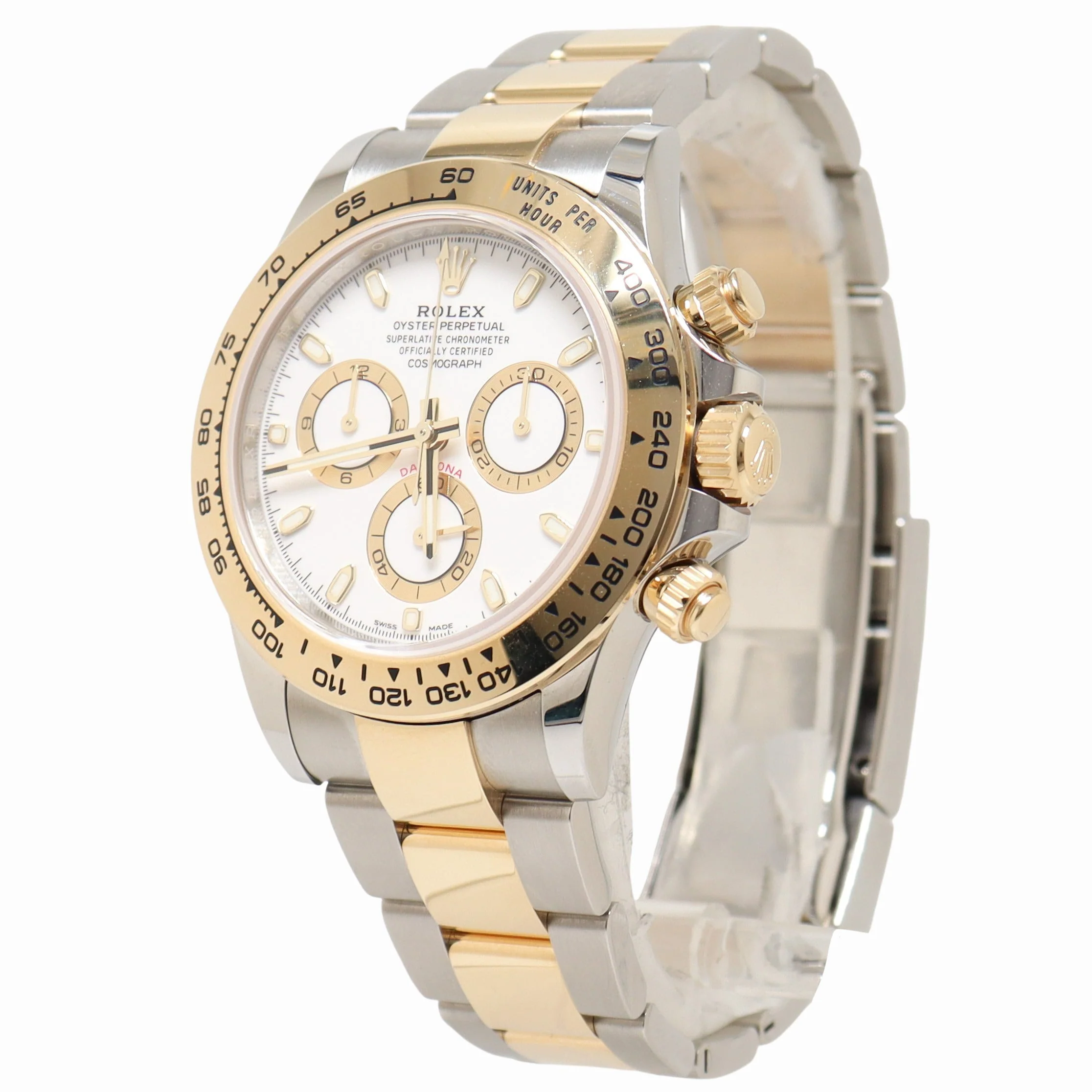 Rolex Daytona 40mm Yellow Gold & Stainless Steel White Chronograph Dial Watch Reference# 116503 - Image 2