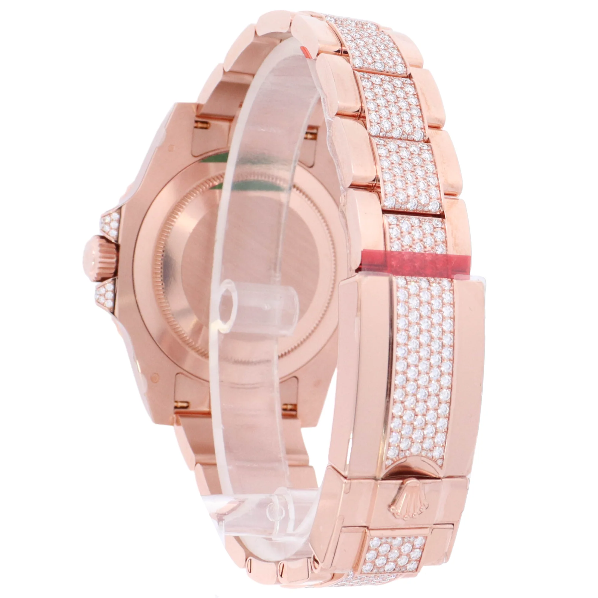 Rolex GMT Master II 40mm Rose Gold Factory Pave Diamond Dial Watch Reference# 126755SARU - Image 3