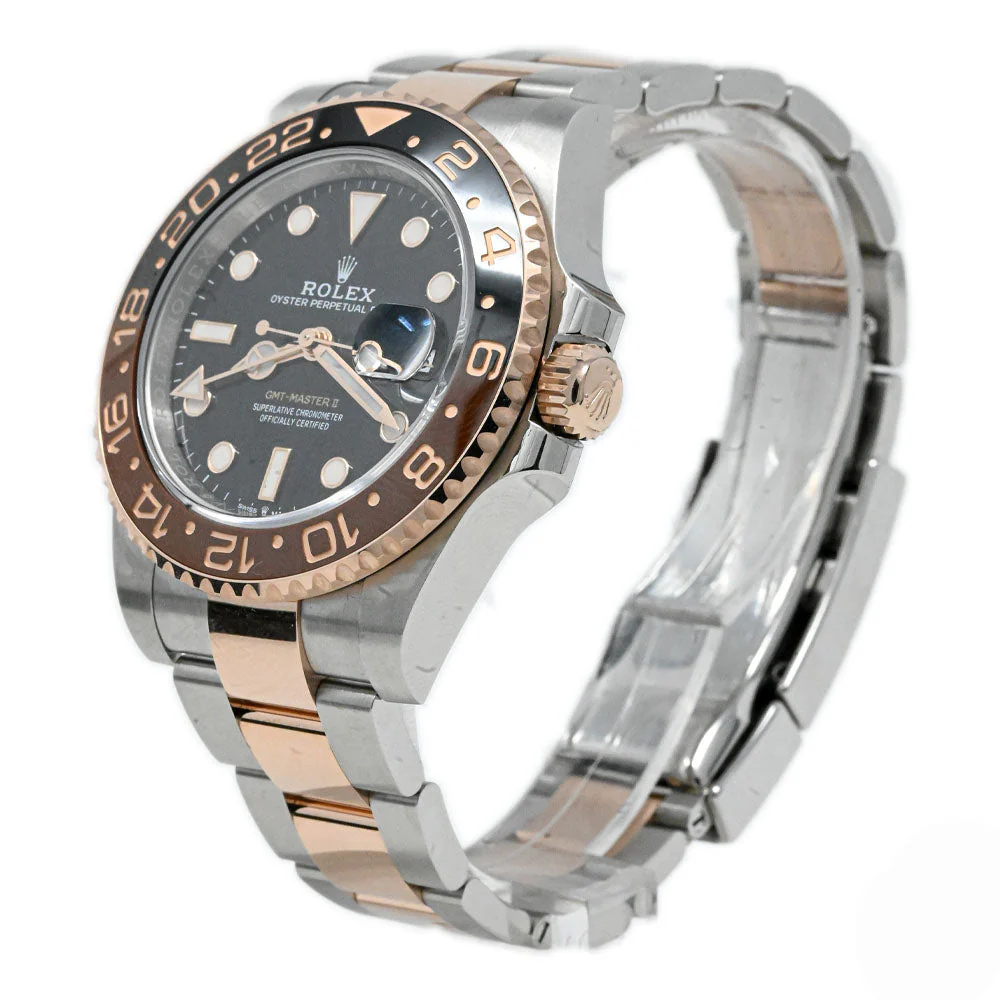 Rolex GMT Master II "Rootbeer" Two Tone Rose Gold & Stainless Steel 40mm Black Dot Dial Watch Reference#: 126711CHNR - Image 2