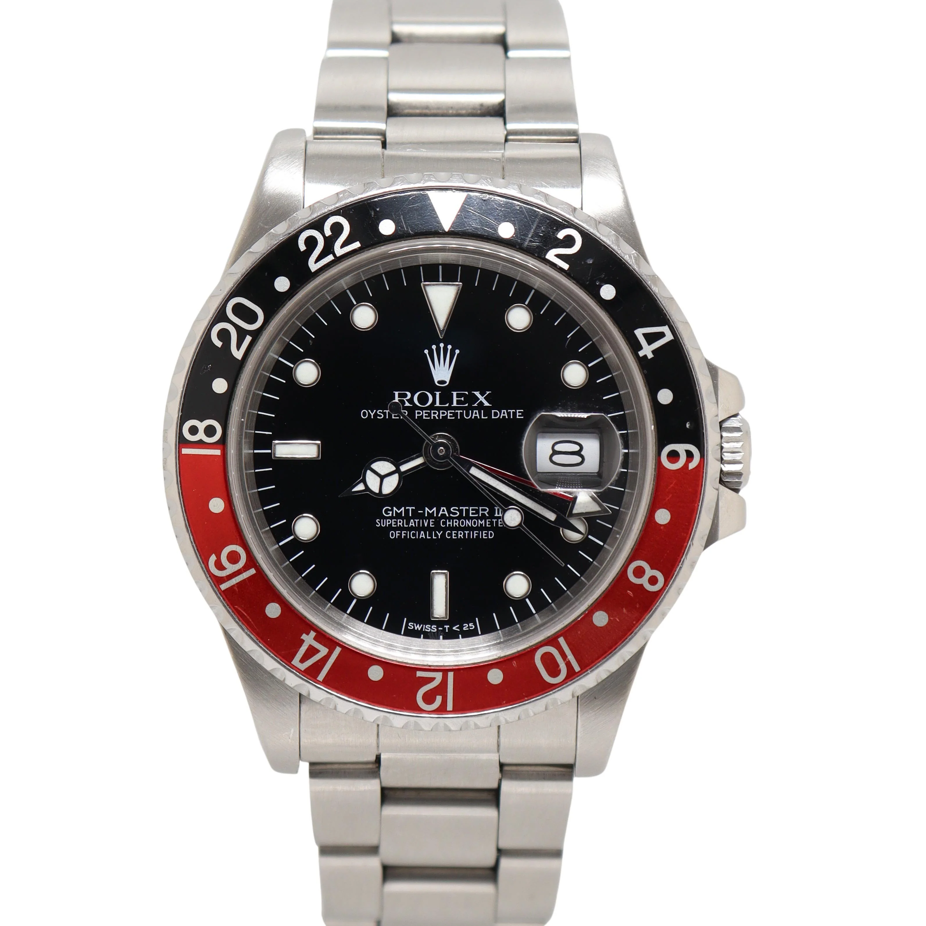 Rolex Gmt Master II Stainless Steel 40mm "Coke" Black Dot Dial Watch Reference #: 16710