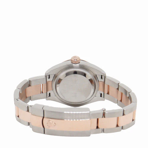Rolex Ladies Datejust Everose & Stainless Steel 28mm Olive Diamond Dial Watch Reference# 279171 - Image 4