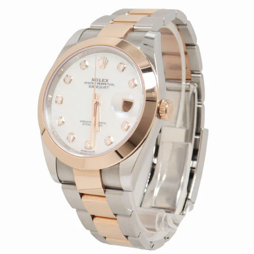 Rolex Men's Datejust Everose & Stainless Steel 41mm White MOP Diamond Dial Watch Reference# 539G80F5 - Image 2