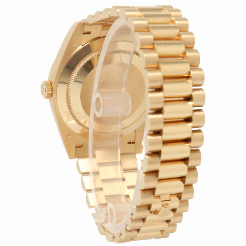 Rolex Men's Day Date Yellow Gold 40mm Silver Roman Dial Watch Reference# - Image 3