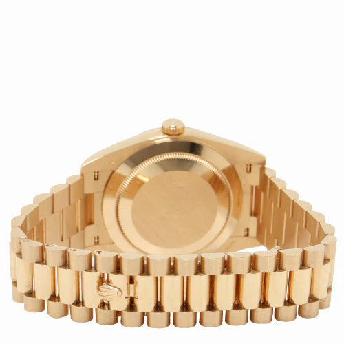 Rolex Men's Day Date Yellow Gold 40mm Silver Roman Dial Watch Reference# - Image 4