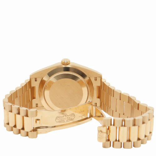 Rolex Men's Day Date Yellow Gold 40mm Silver Roman Dial Watch Reference# - Image 5
