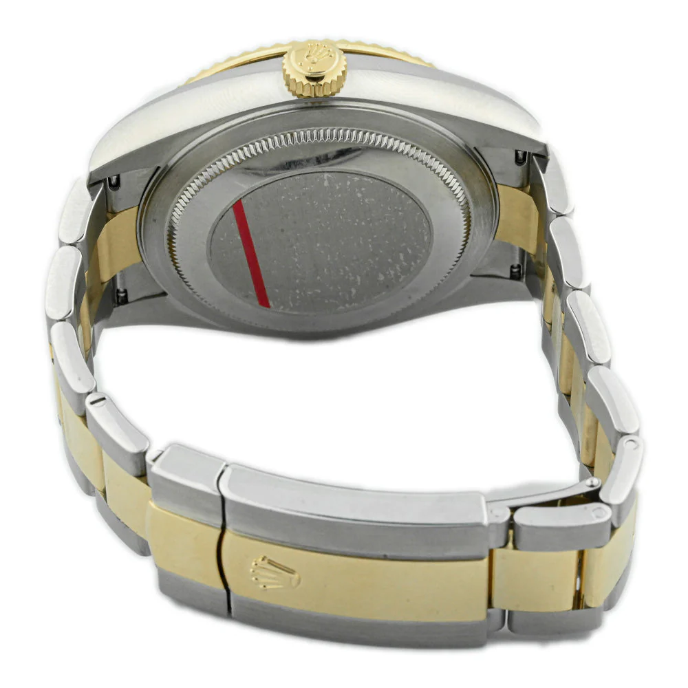 Rolex Men's Sky-Dweller 18K Yellow Gold & Steel 42mm Black Stick Dial Watch Reference# 326933 - Image 4