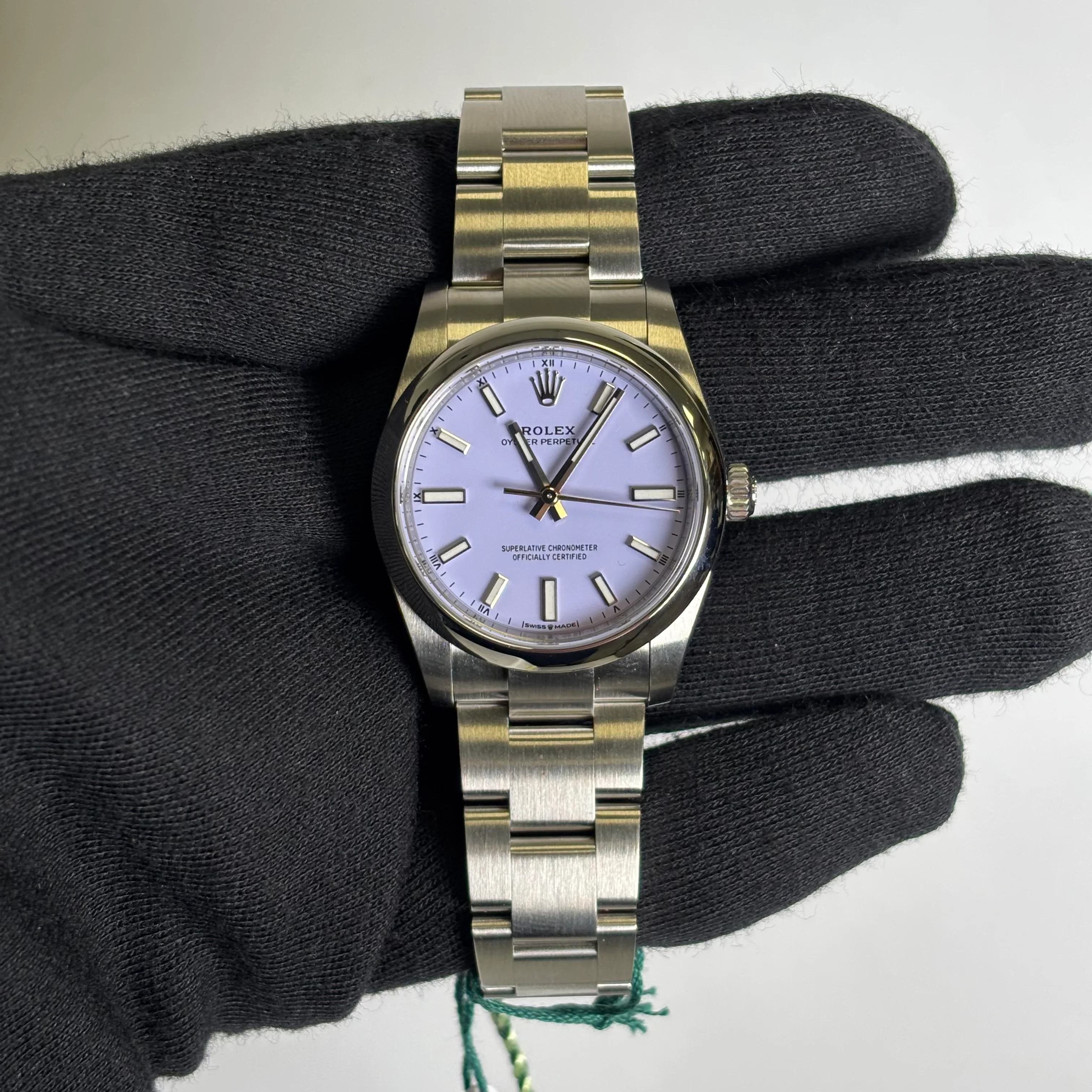 Rolex Oyster Perpetual 34mm Lavender Dial Watch Ref# 124200 - Image 2