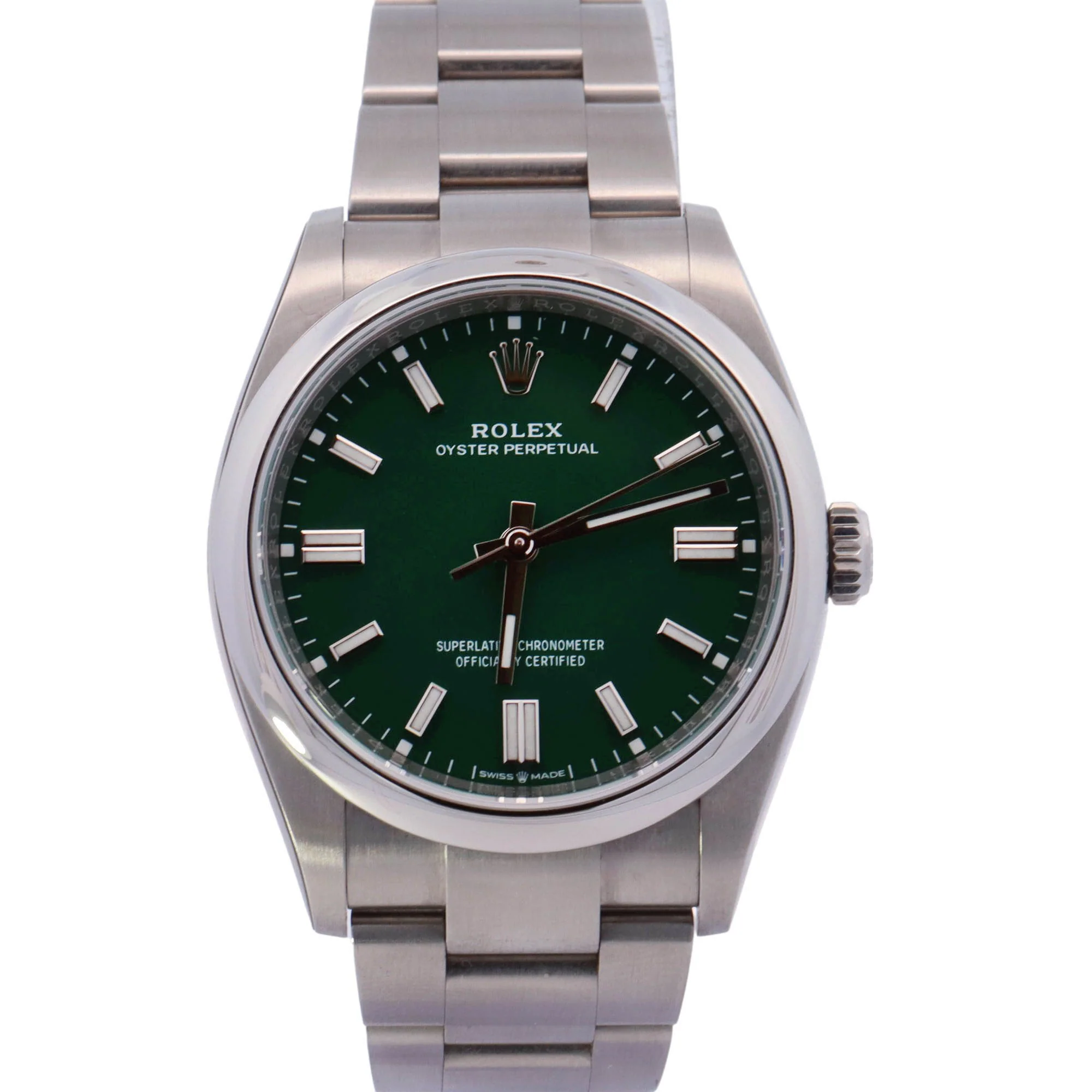 Rolex Oyster Perpetual 36mm Green Dial Watch Ref# 126000