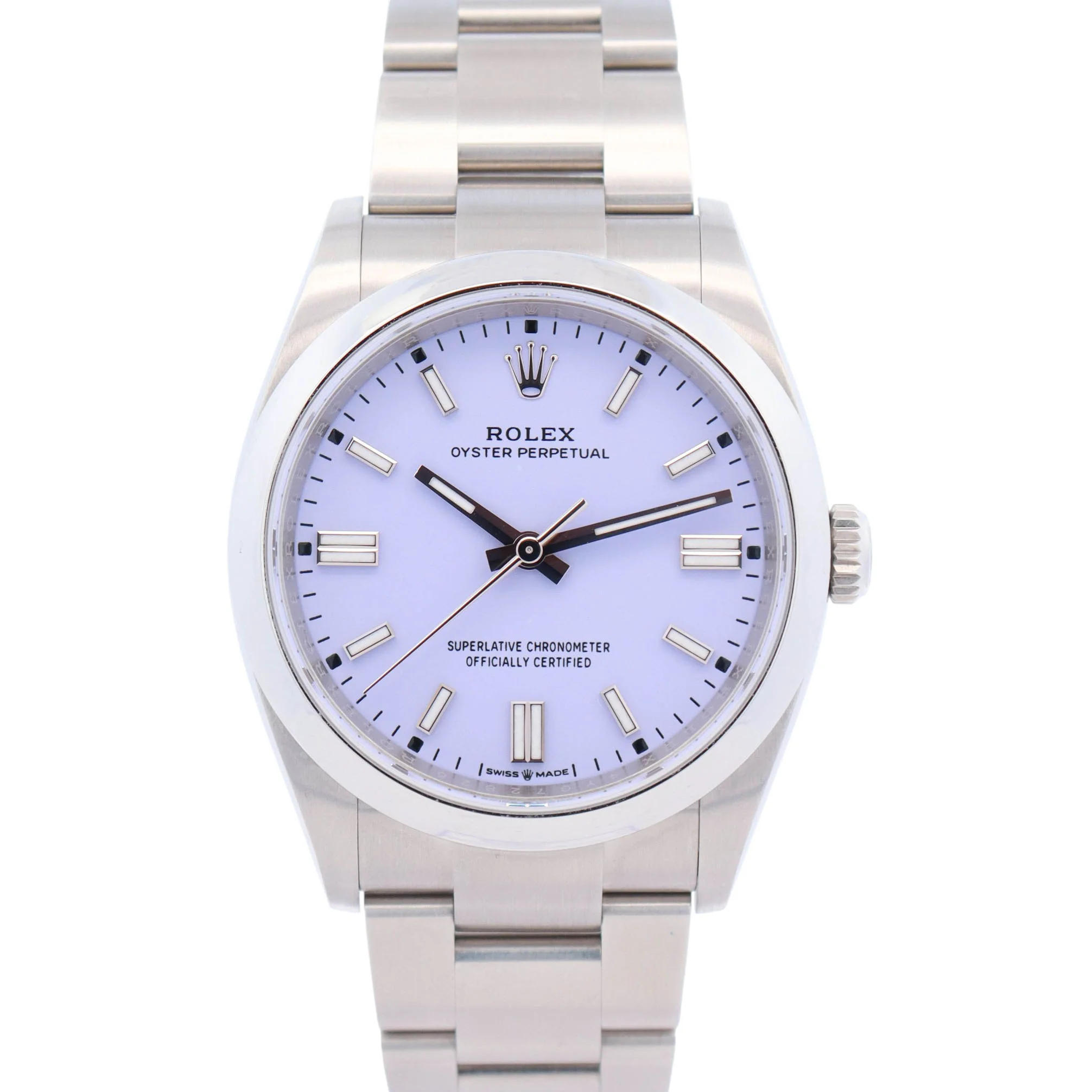 Rolex Oyster Perpetual 36mm Lavender Dial Watch Ref# 126000