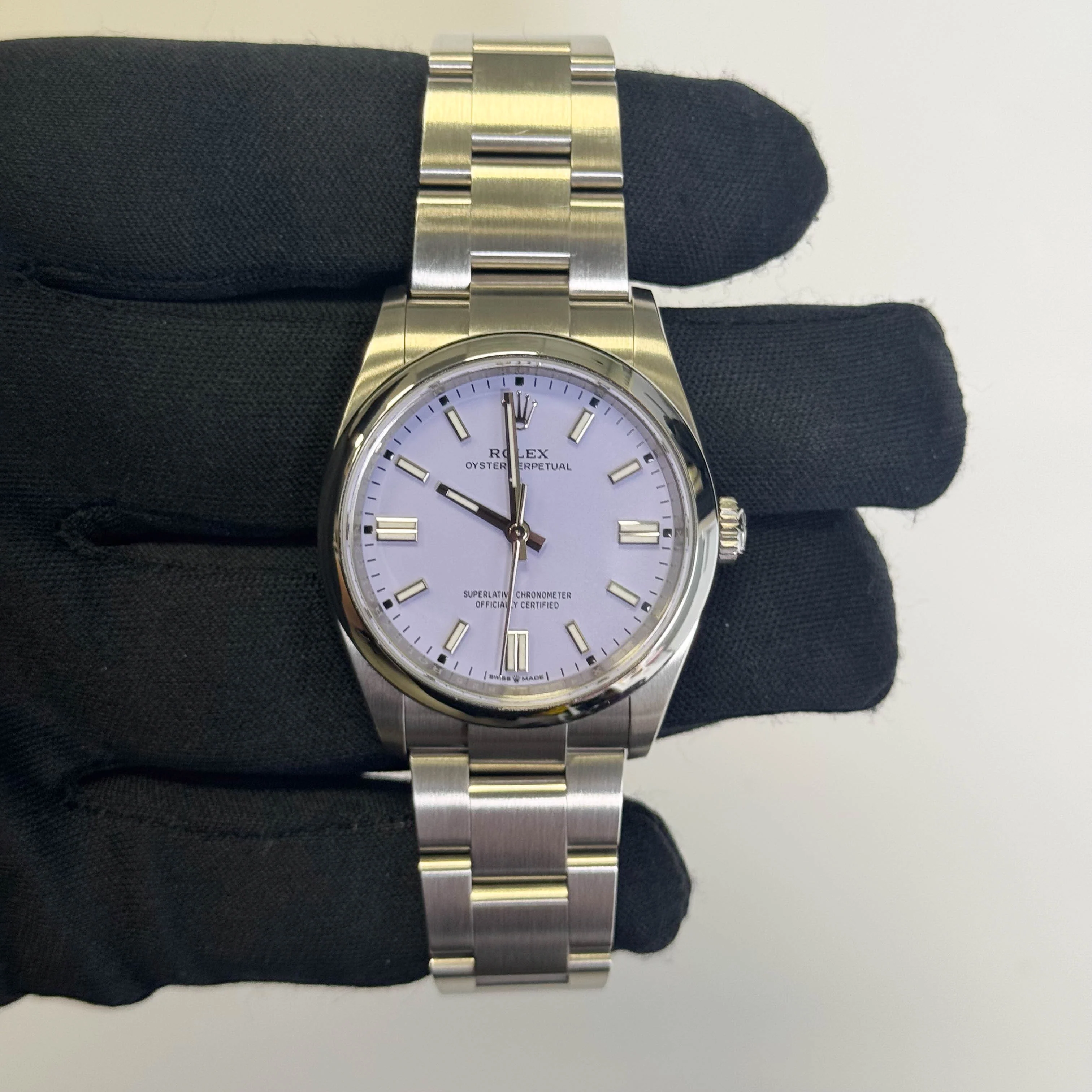 Rolex Oyster Perpetual 36mm Lavender Dial Watch Ref# 126000 - Image 2