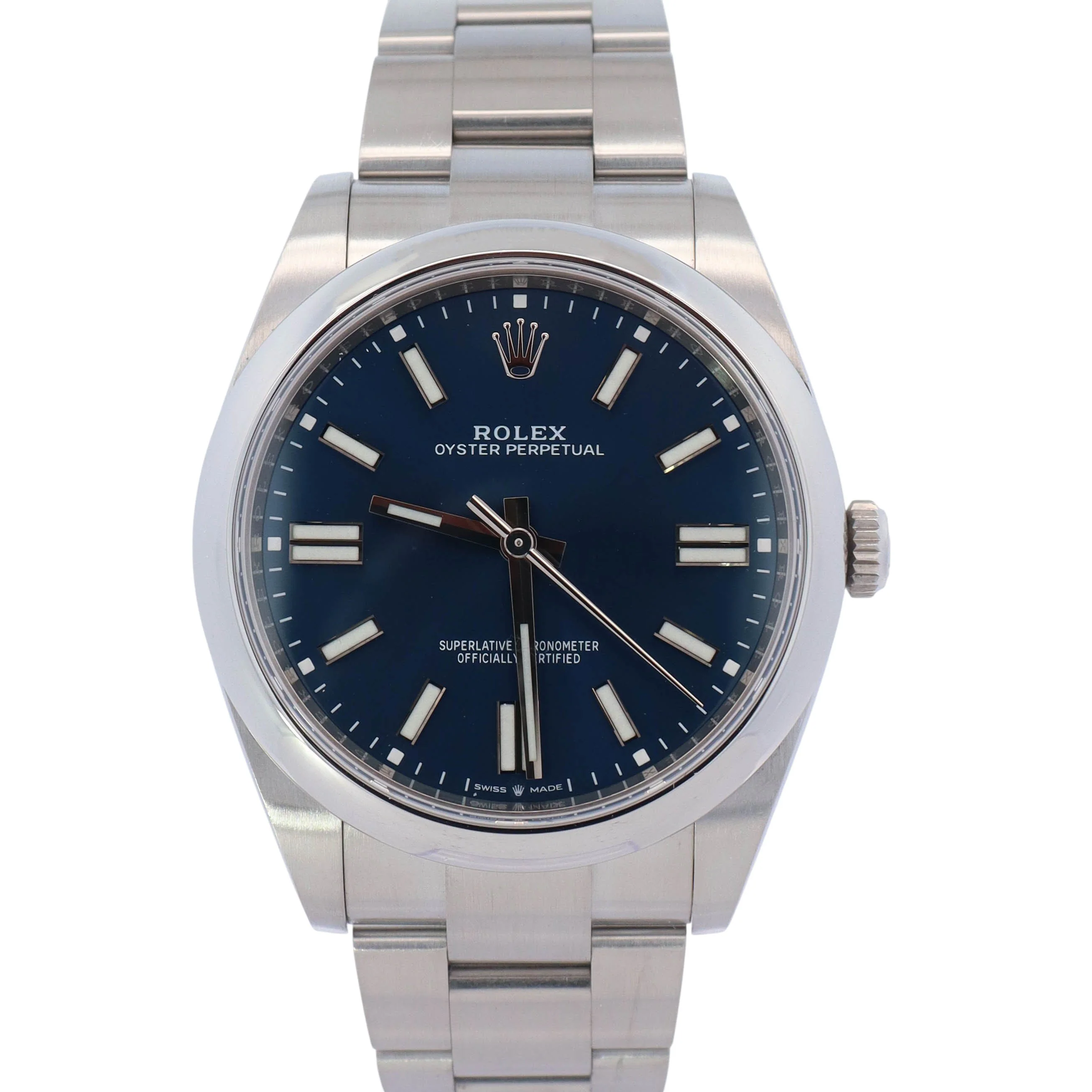 Rolex Oyster Perpetual 41mm Blue Dial Watch Ref# 124300