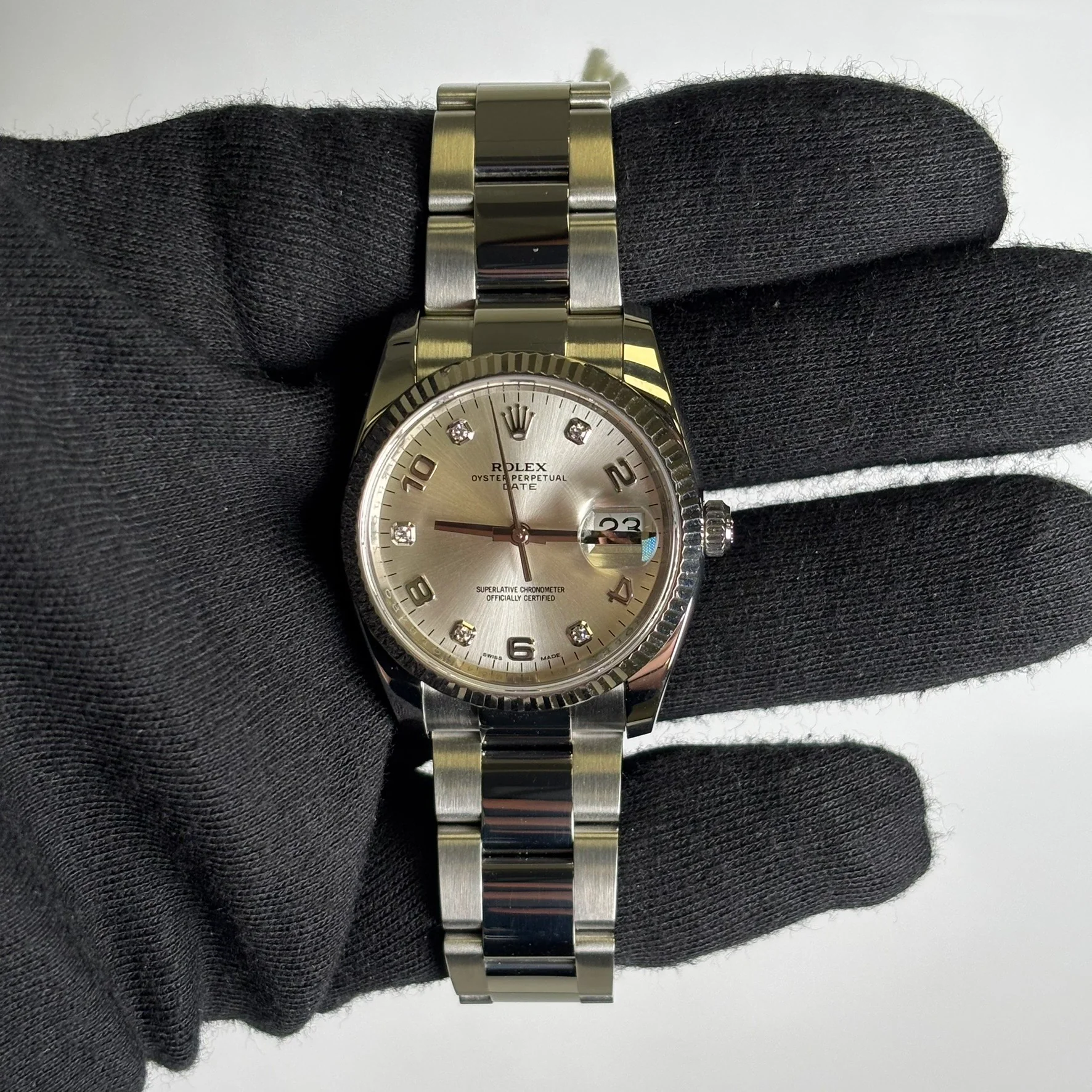 Rolex Oyster Perpetual 34mm Silver Dial Watch Ref# 115234 - Image 2
