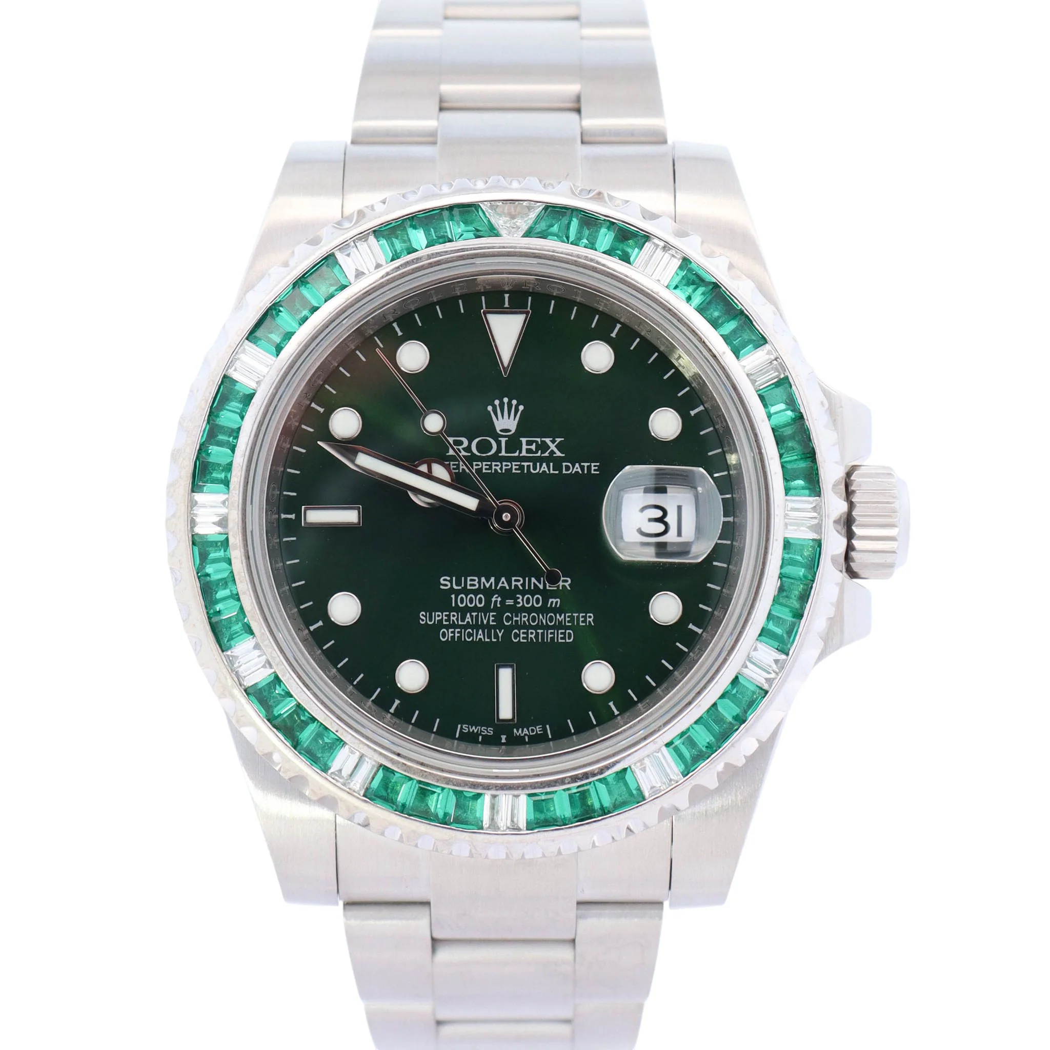 Rolex Submariner 40mm Green Dial Watch Ref# 116610LV