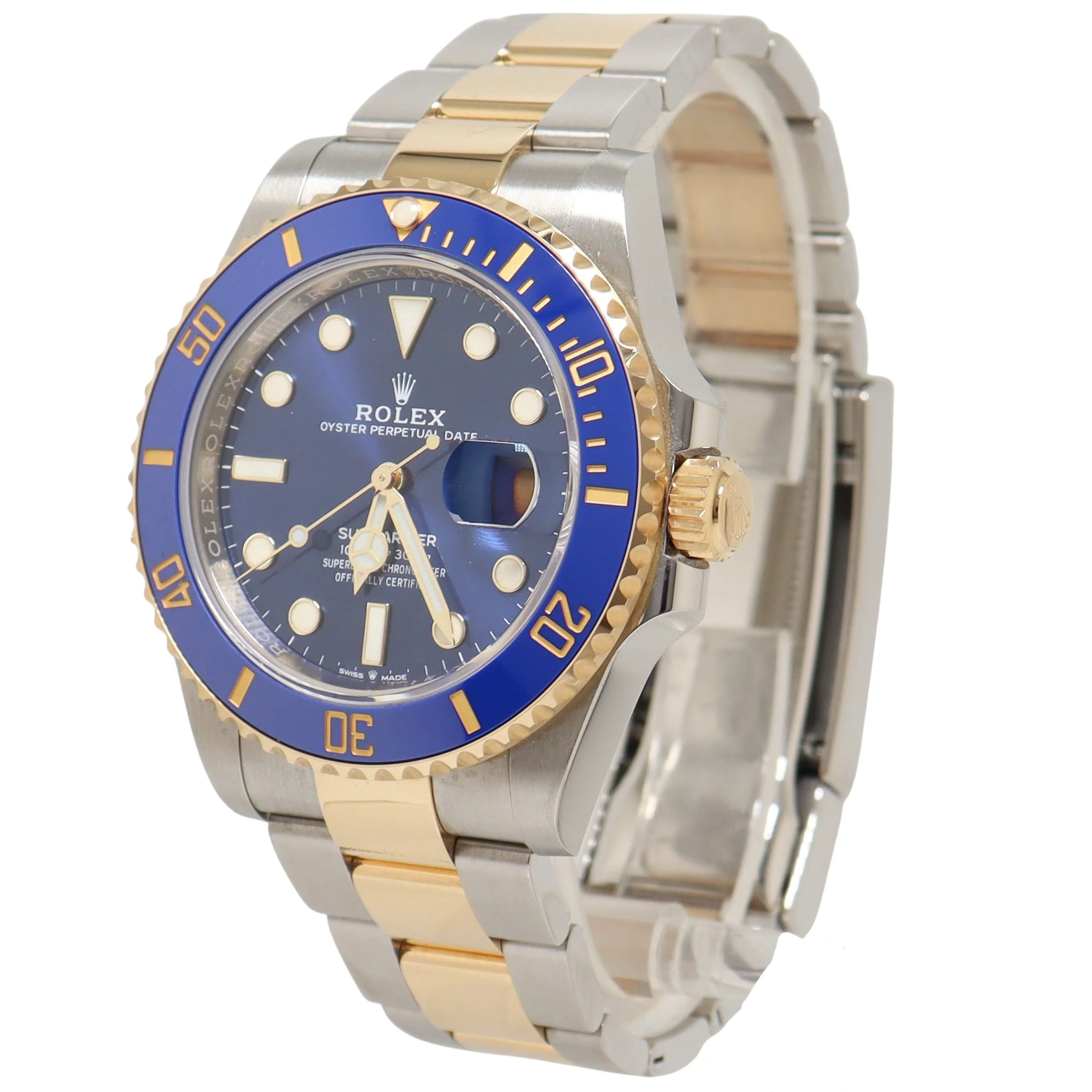 Rolex Submariner Date 41mm Yellow Gold & Steel Blue Dot Dial Watch Ref# 126613LB - Image 2