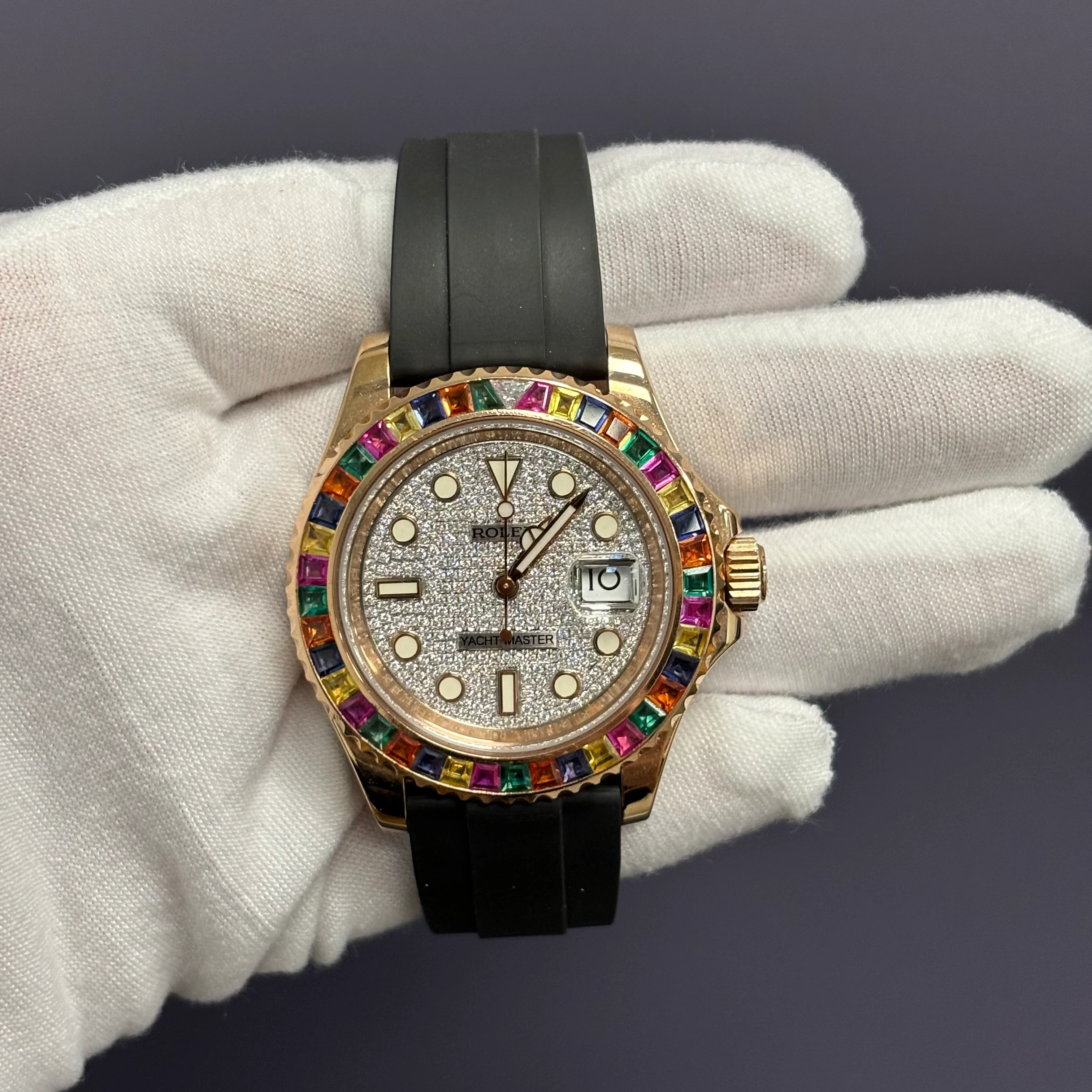 Rolex Yacht-Master 40mm Pave Dial Watch Ref# 116655 - Image 2