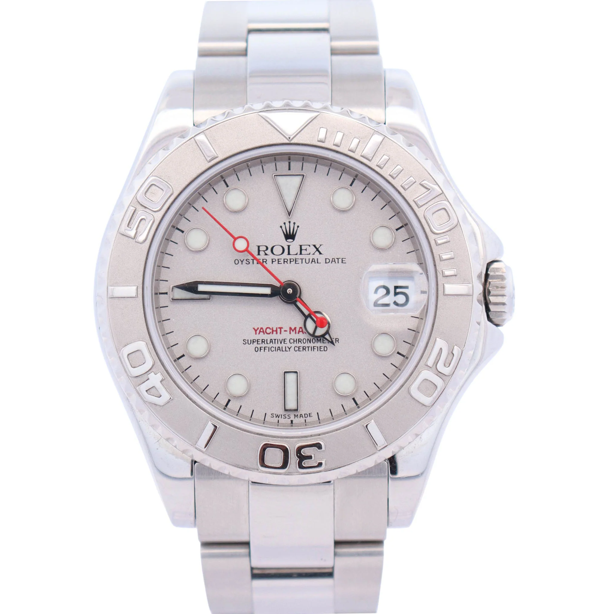 Rolex Yacht-Master 40mm Platinum Dial Watch Ref# 16622