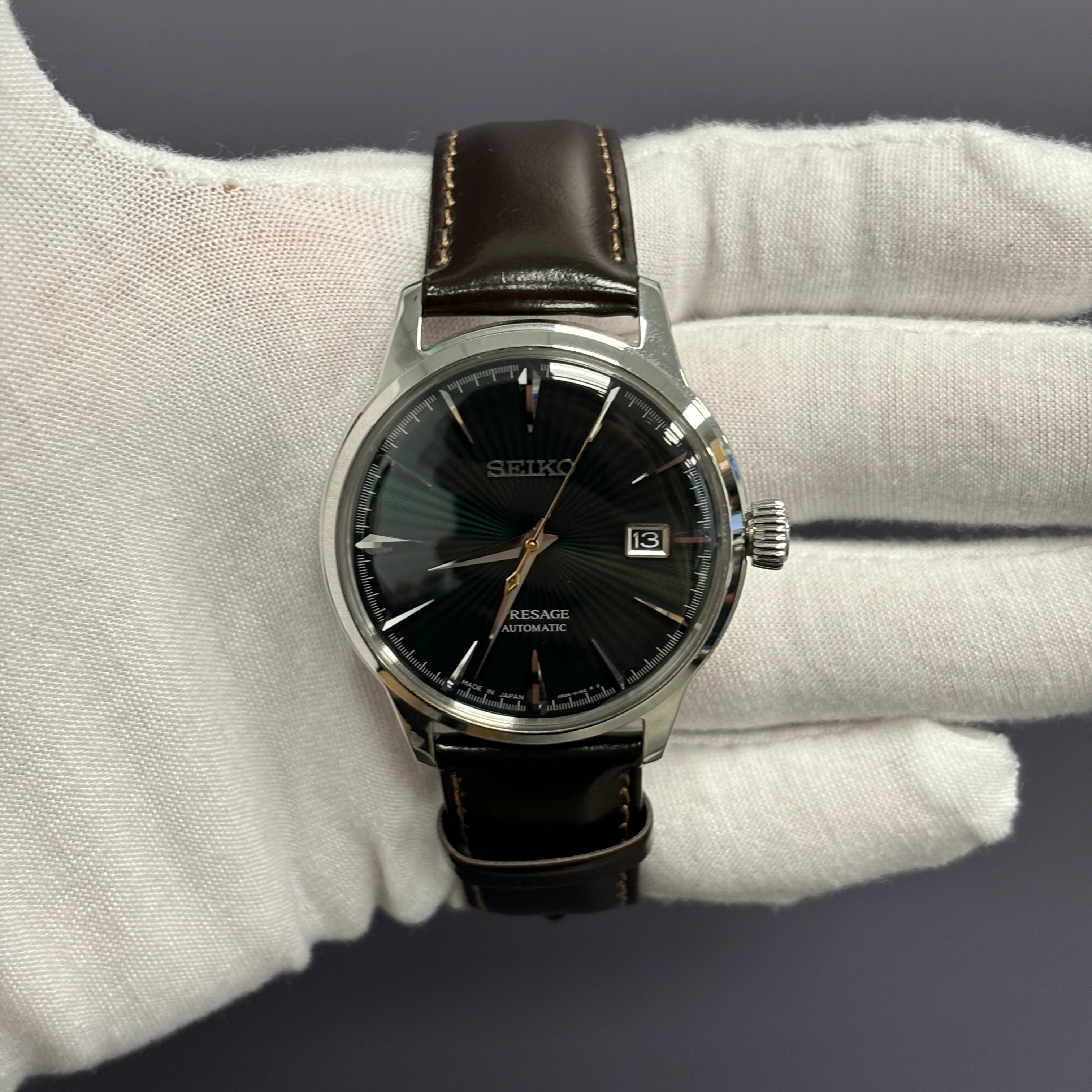 Seiko Presage 40.5mm Green Dial Watch Ref# SRPD37 - Image 2