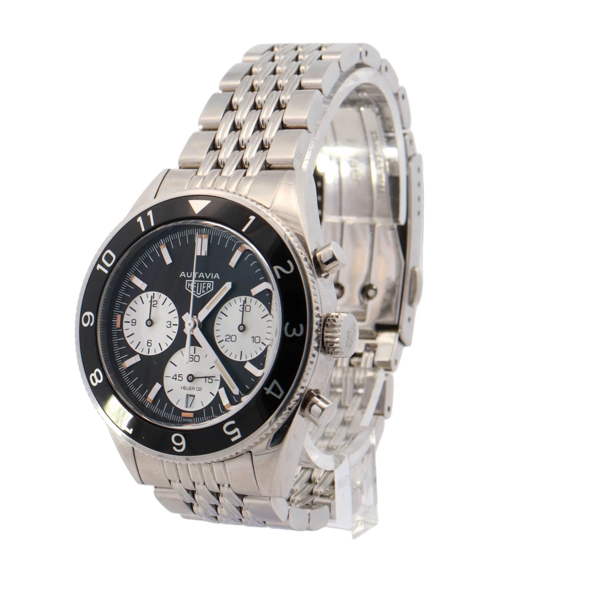 Tag Heuer Autavia Stainless Steel 42mm Black Chronograph Dial Watch Reference #: CBE2110-0 - Image 2